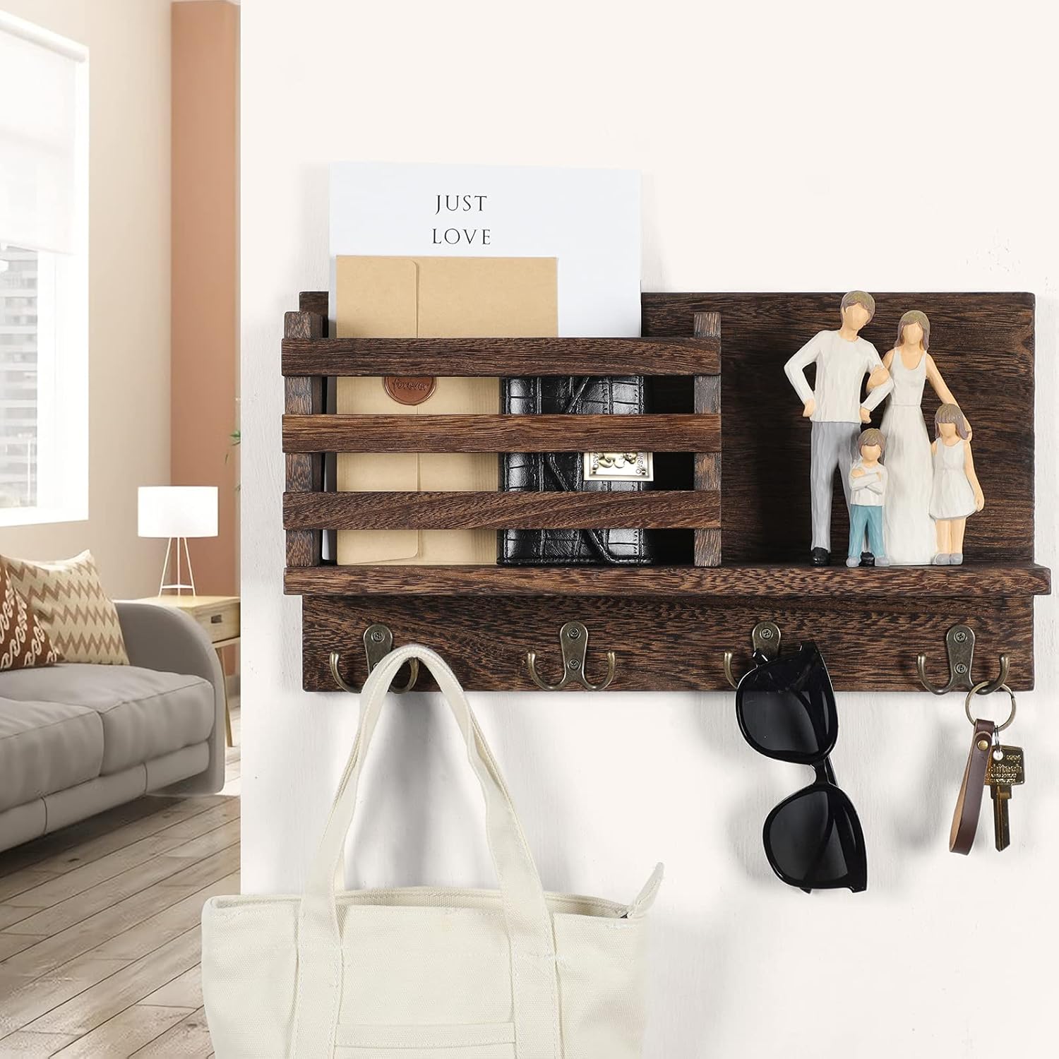 Key & Mail Holder / Brown