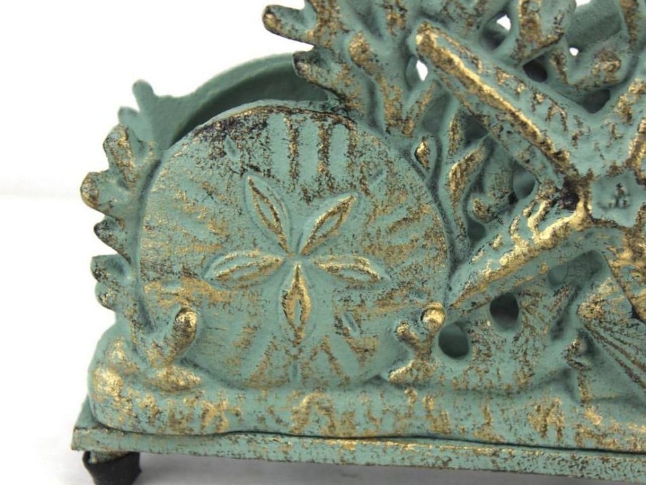 Antique Cast Iron Seashell Napkin Holder 7 / Bronze