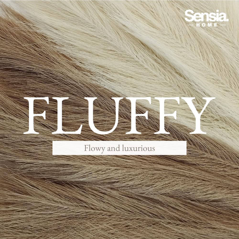 43"/ Faux Tall Fluffy Large Pampas Grass Boho Decor-Floral / Beige & Brown / 3.6 ft / Set of 3