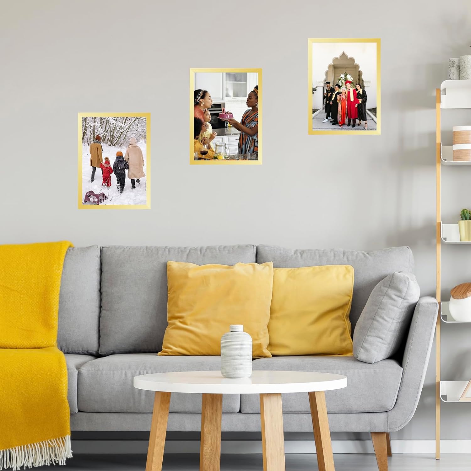 JCJMY 10x14 Picture Frame Set of 4 Gold for 30 x 40cm Diamond Art Painting, Wall Mounting Horizontally or Vertically