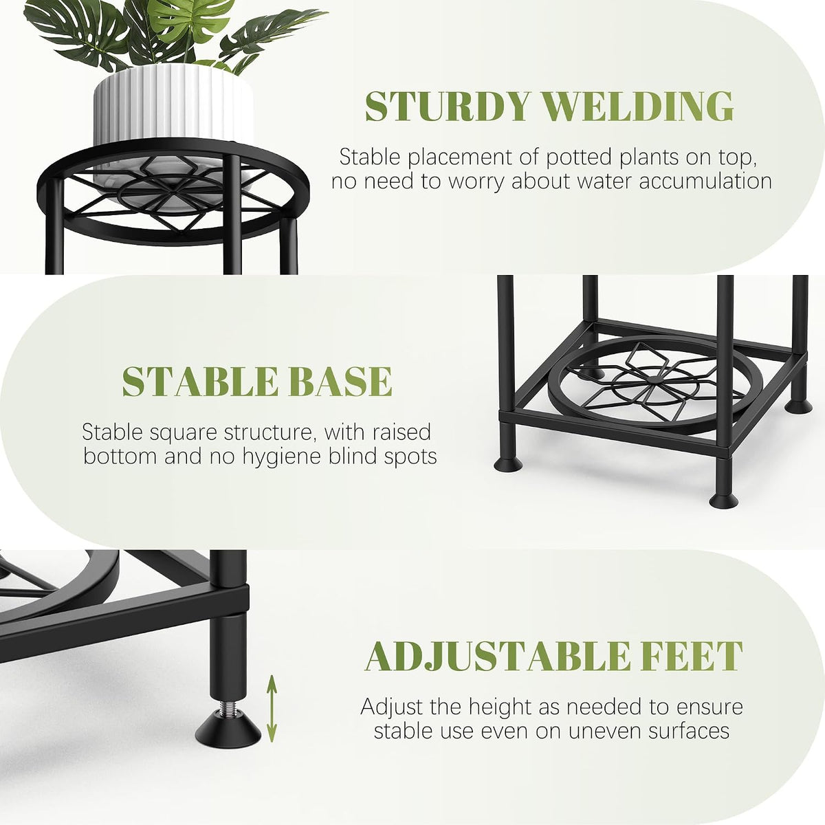 4 Tier Plant Stand Indoor Outdoor, Metal Flower Shelf Display Holder Corner | Multiple Plants Rack Tall Holder, Sturdy