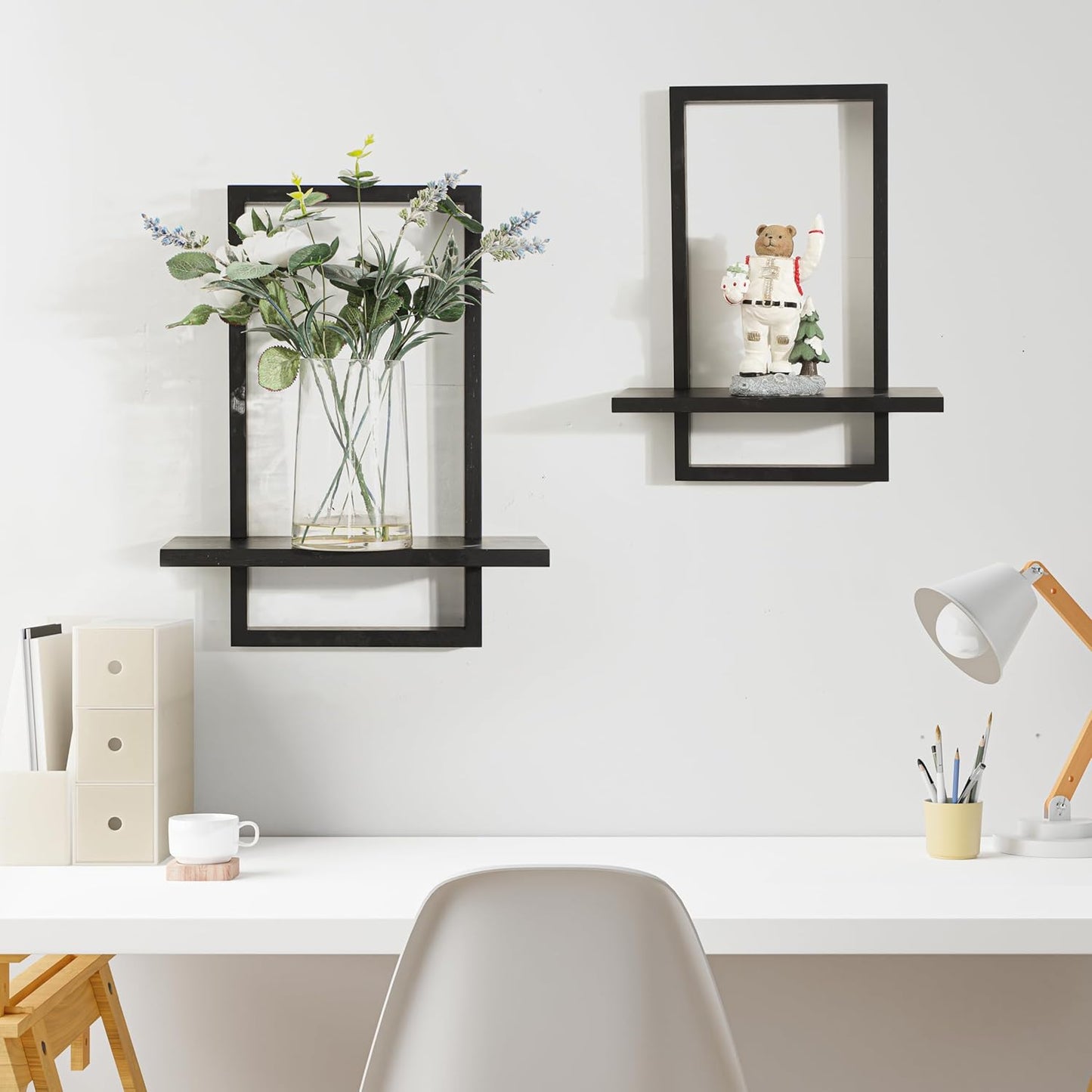 Square Floating Shelves / Black / Set of 2