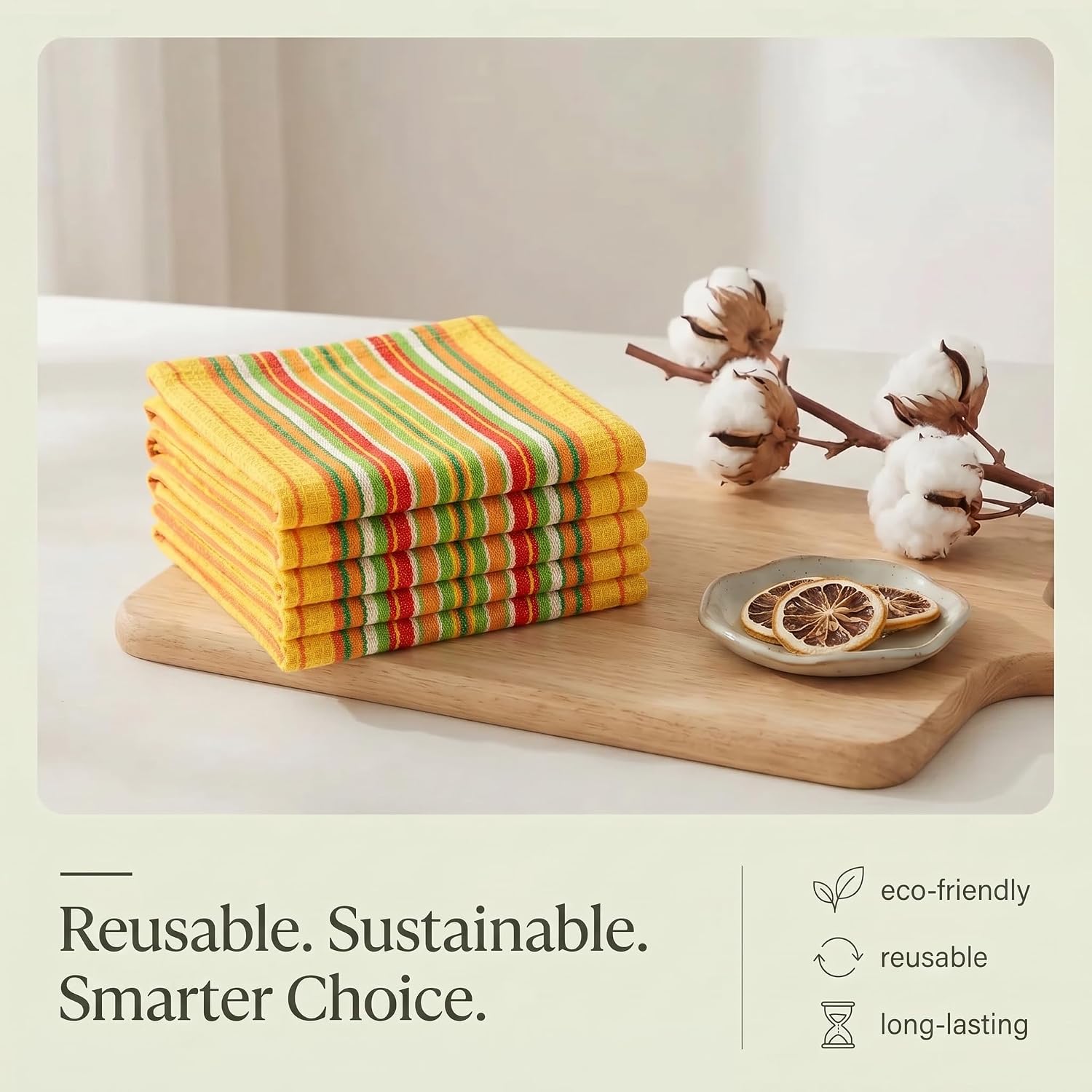 Urban Villa Kitchen Towels Cotton Dish Towels 20”x30” (Set of 6) Mustad