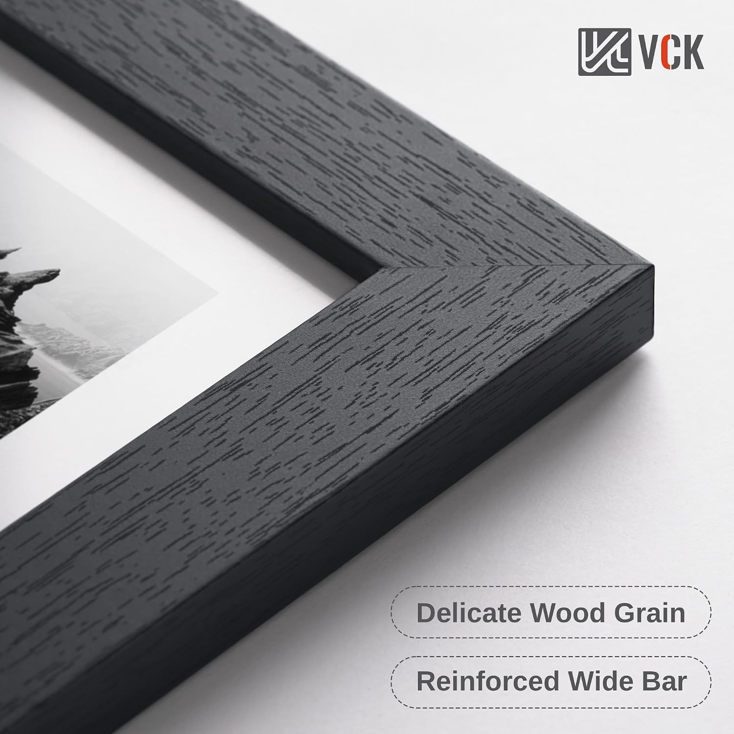 VCK 12x18 Frames 3 Pack, Black Poster Frame MDF Wood with Polished Plexiglass, Wall Mounting Horizontal & Vertical