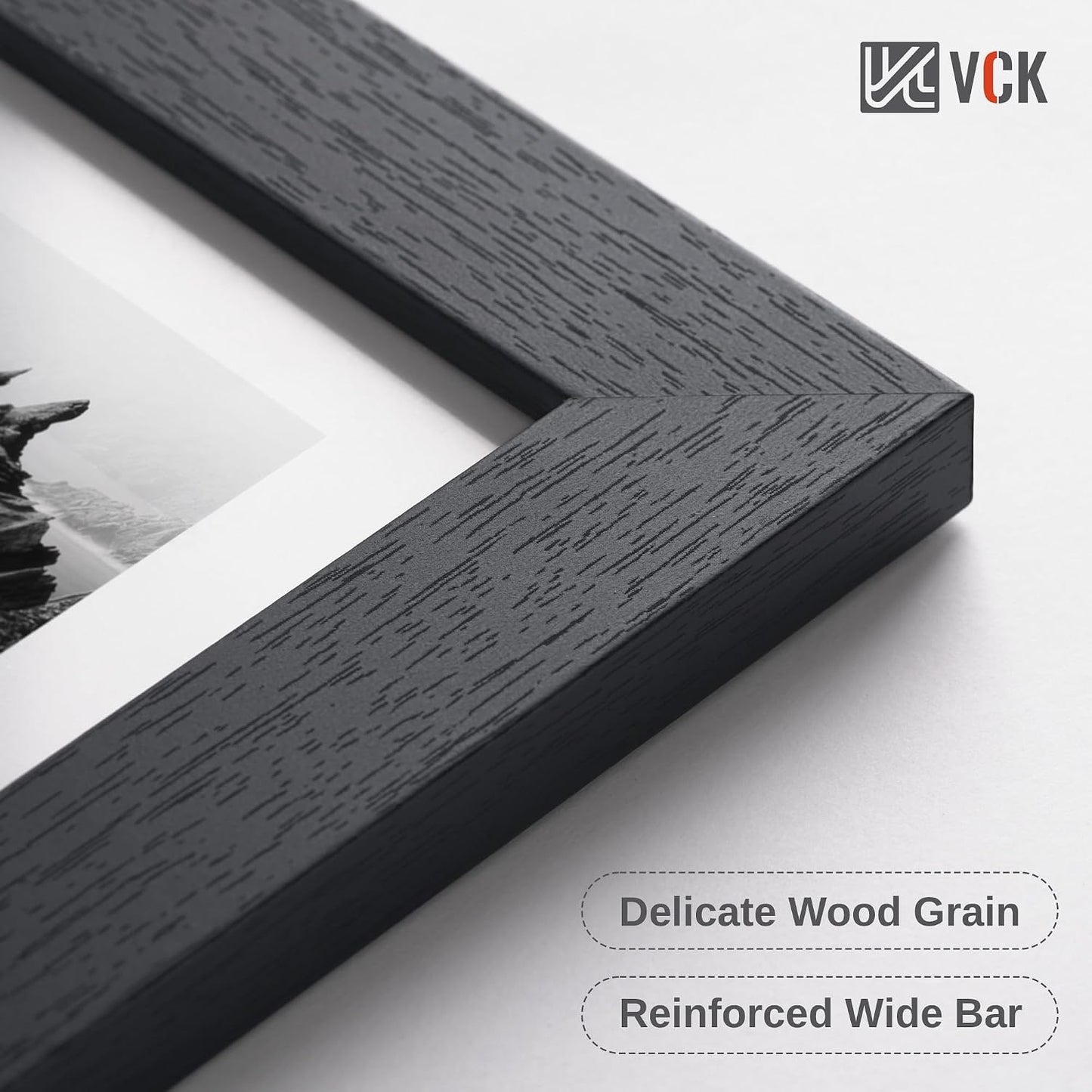 VCK 14x22 Frames 3 Pack, Black Poster Frame MDF Wood with Polished Plexiglass, Wall Mounting Horizontal & Vertical