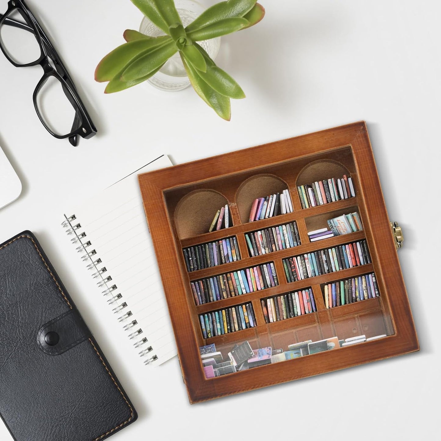 Decorative Miniature Library for Book / Walnut