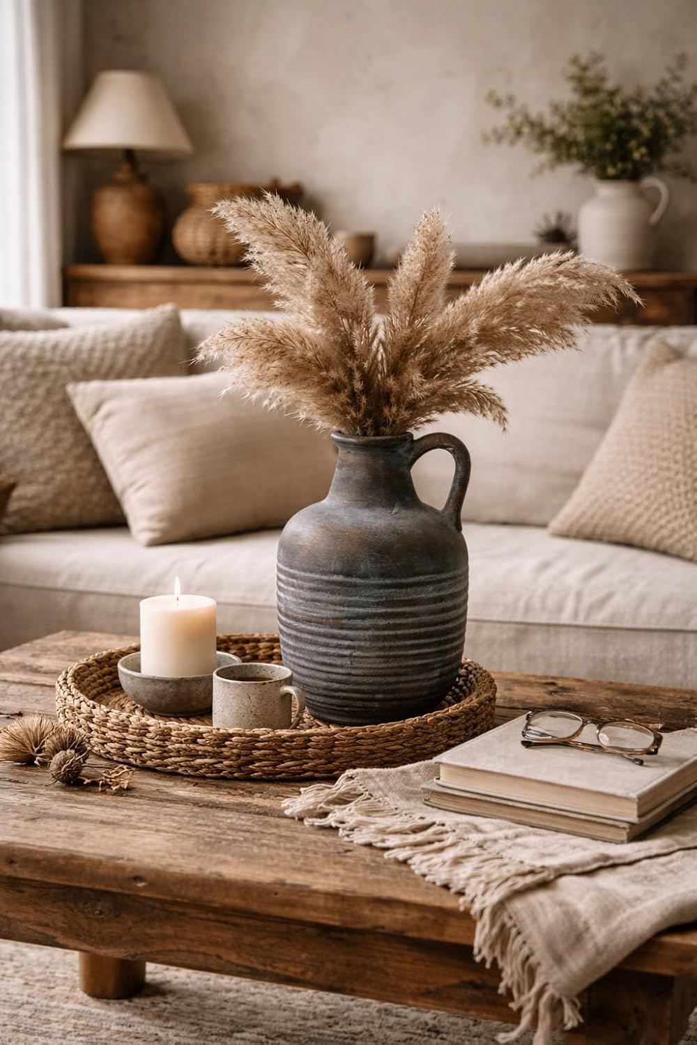 Rustic Ceramic Farmhouse Flower Vase / 19439-black Bronze