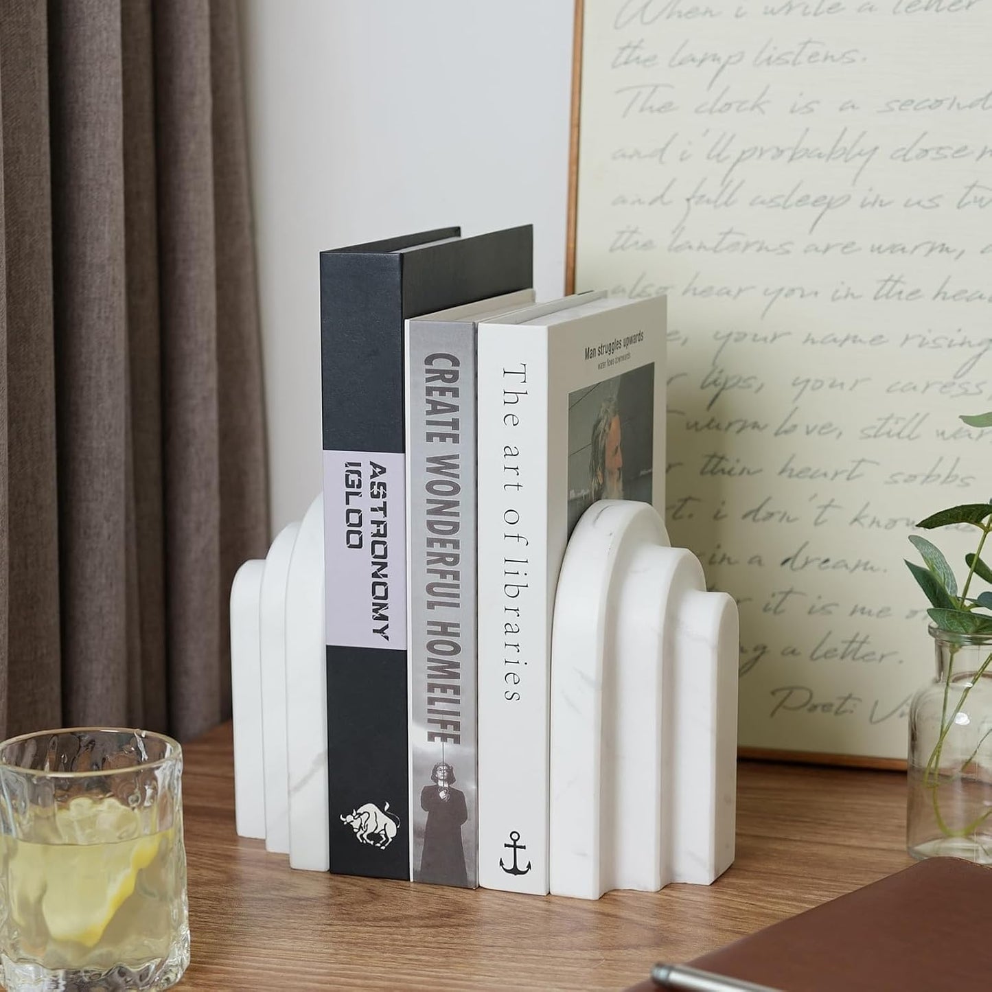 Heavy Duty Bookends / Arched-white