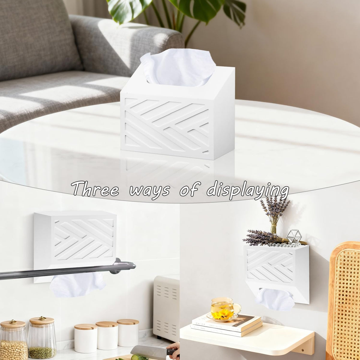 Hand Towel Holder Compatible with Kleenex Disposable Paper Hand Towels | Modern Hand Towels Box Cover, Wood