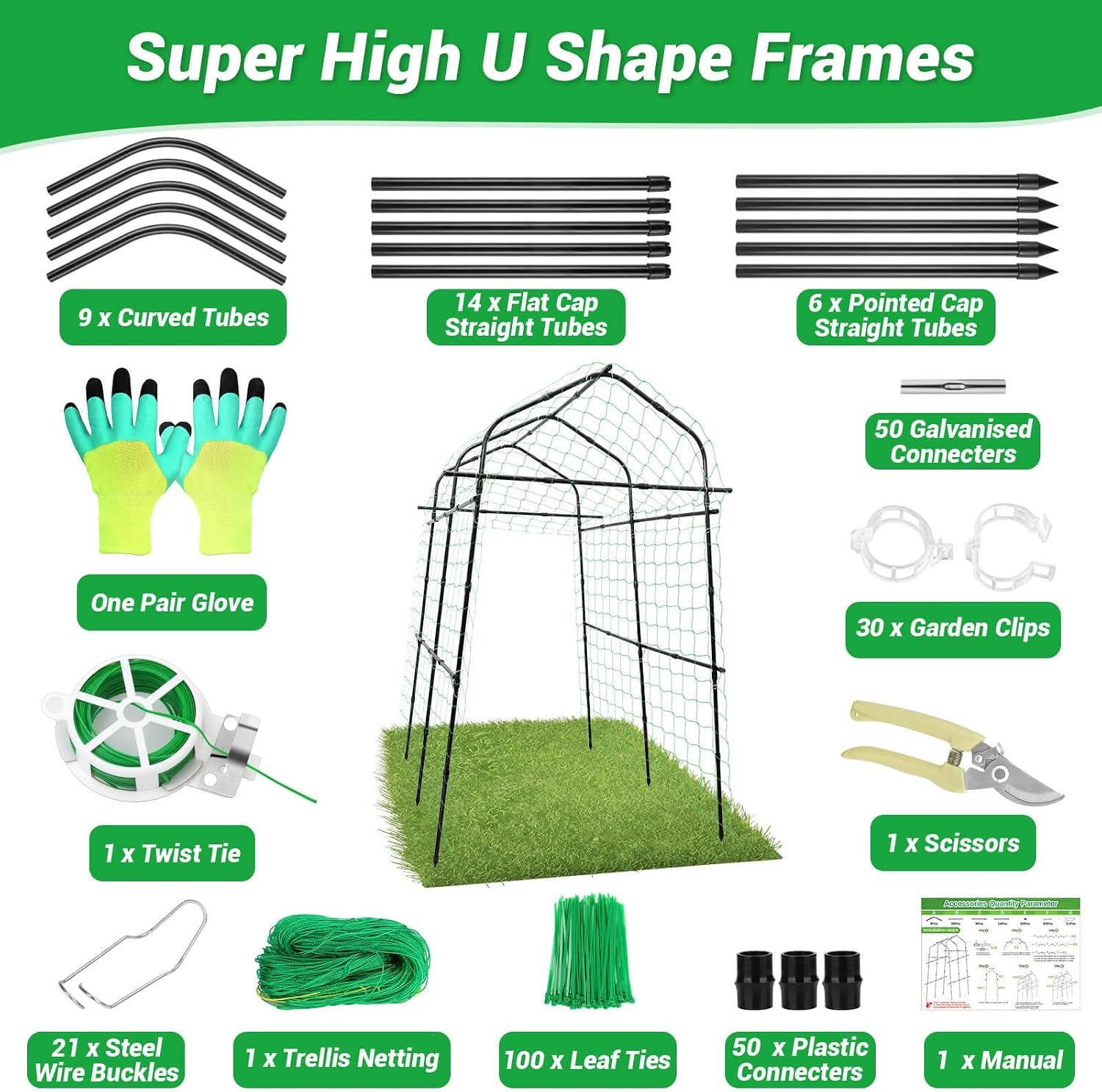7FT Garden Trellis for Climbing Plants Outdoor, Metal Arch Trellises | Heavy Duty Large Cucumber Trellis for Raised