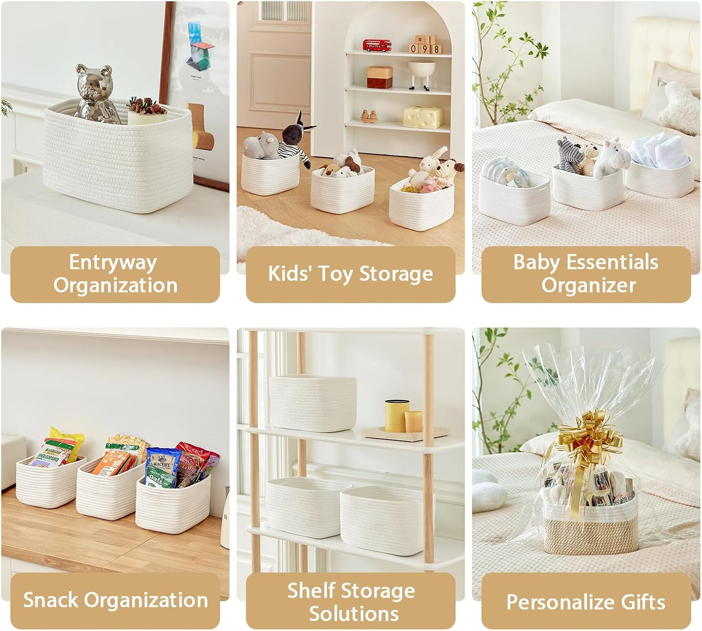Bathroom Storage Basket / White / 10.6 x 6.7 x 6.7