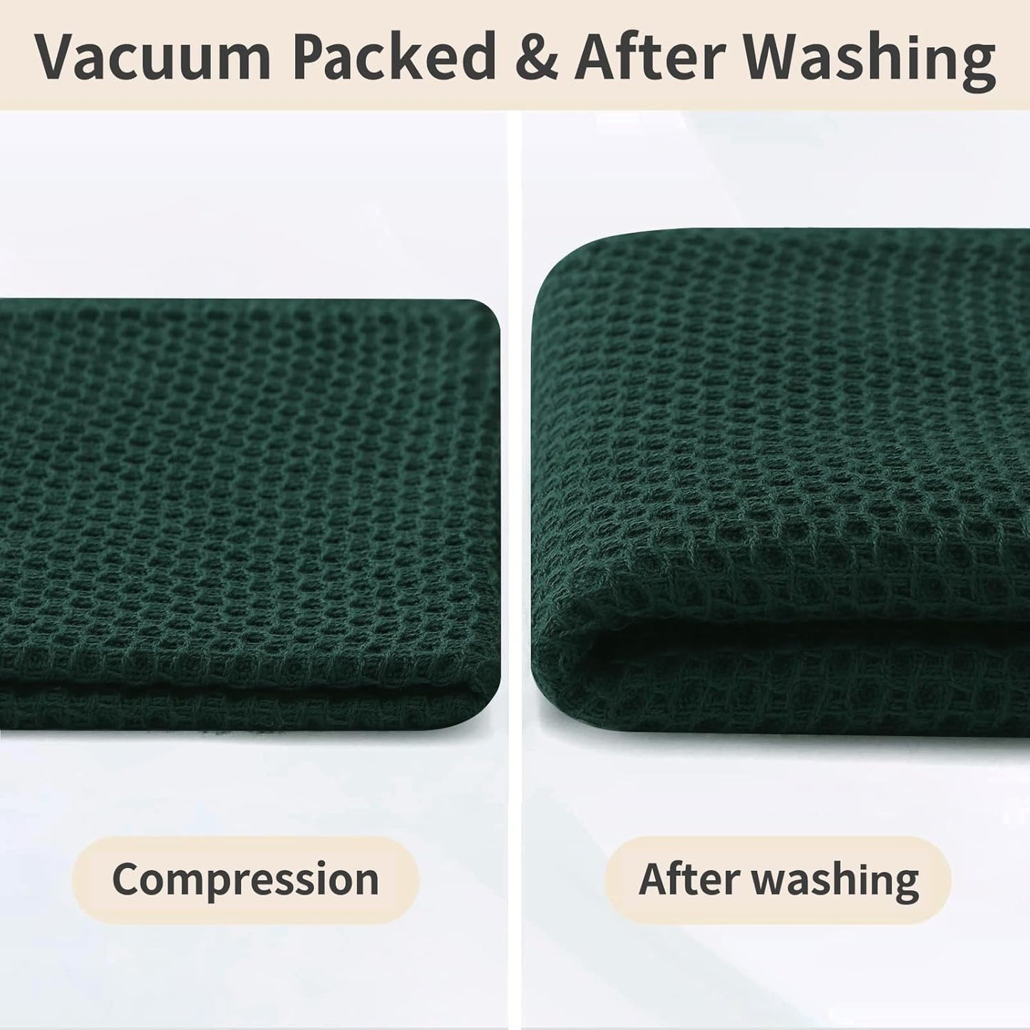 Homaxy 10 Pack 100% Cotton Kitchen Towels and Dishcloths Set,Blackish Green | 12 x 12 Inches and 13 x 28 Inches Kitchen