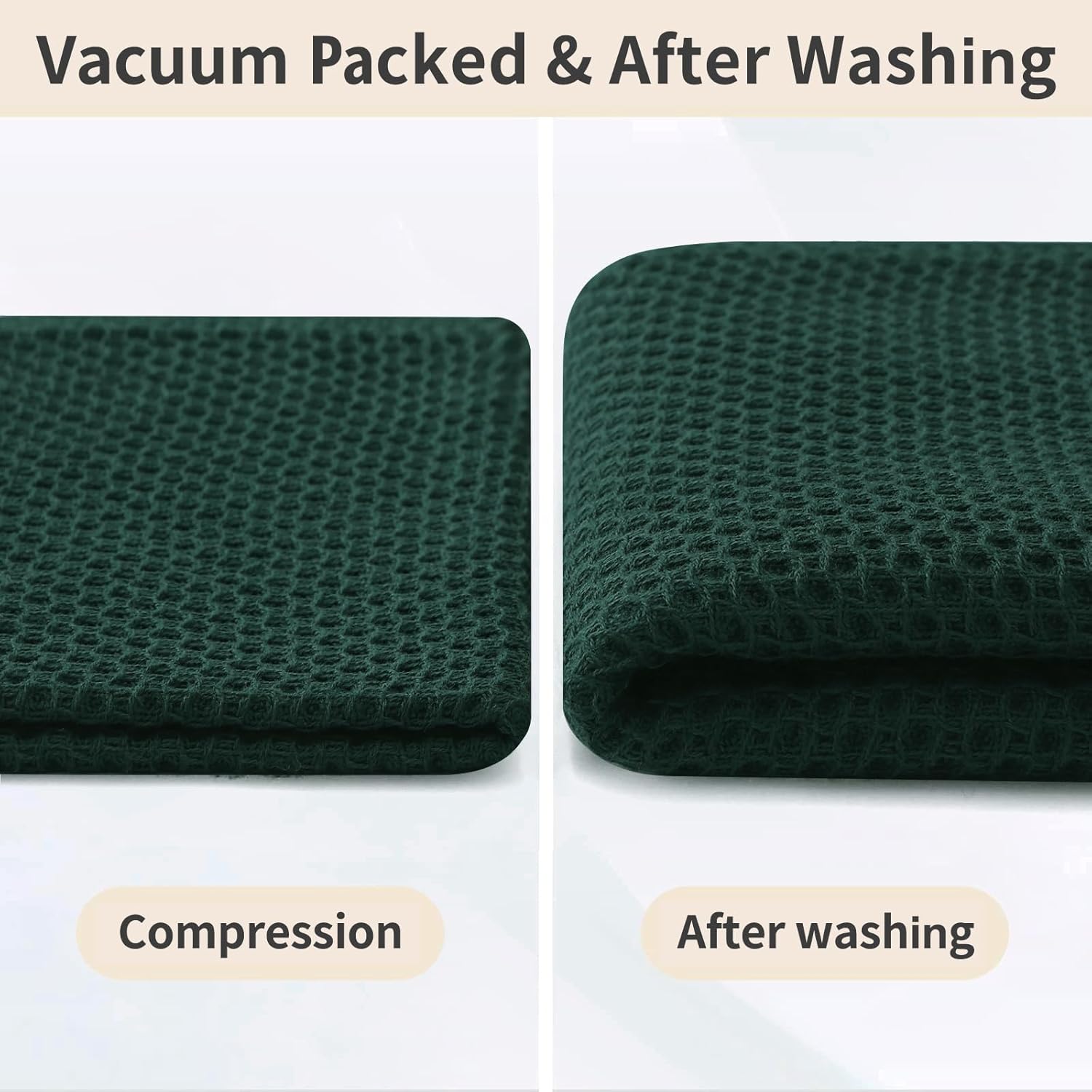 Homaxy 12 Pack 100% Cotton Kitchen Towels and Dishcloths Set,Blackish Green | 12 x 12 Inches and 13 x 28 Inches Kitchen