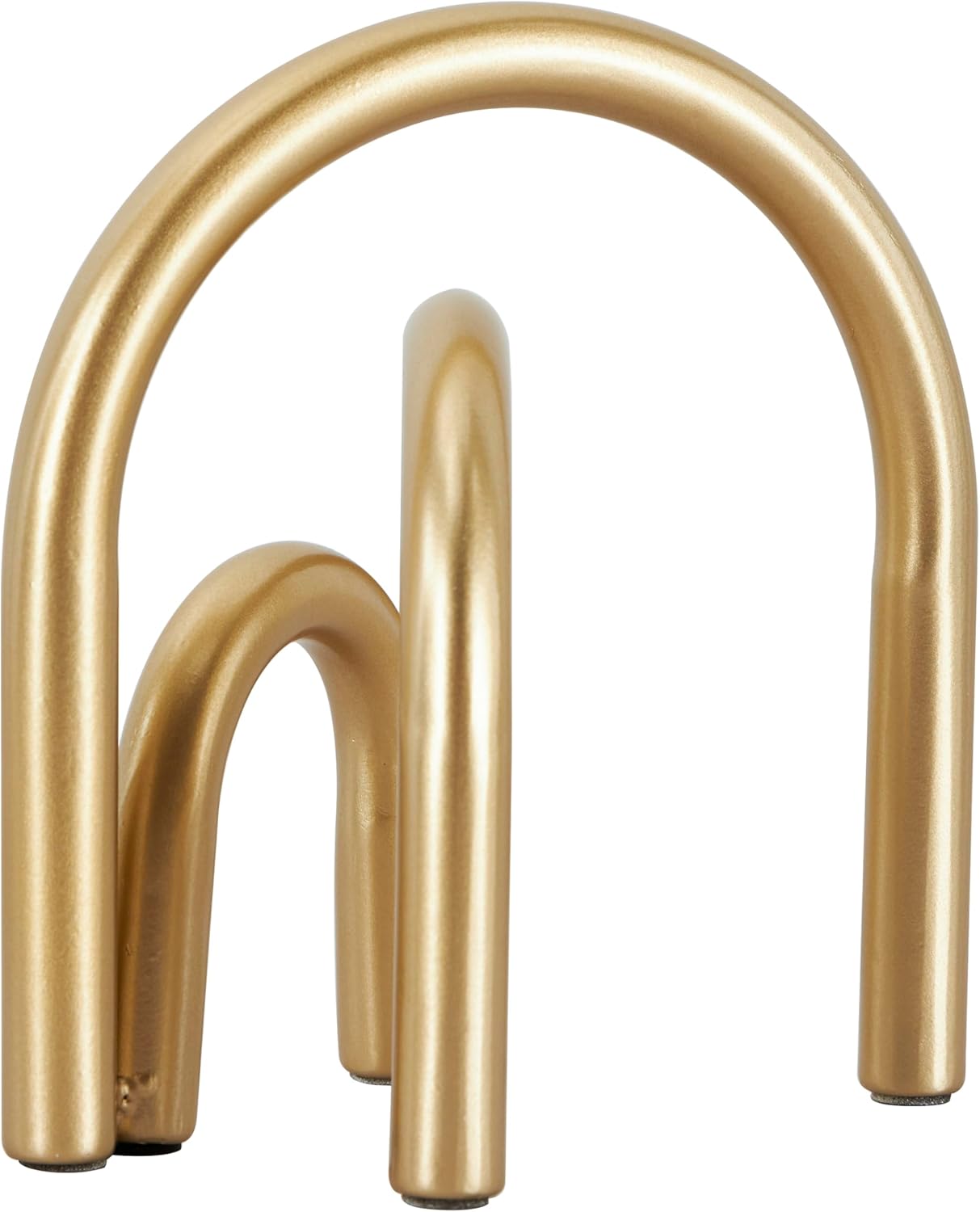 Metal Geometric Decorative Sculpture Overlapping Arch Home Decor Statue / Gold / 7 x 4 x 8
