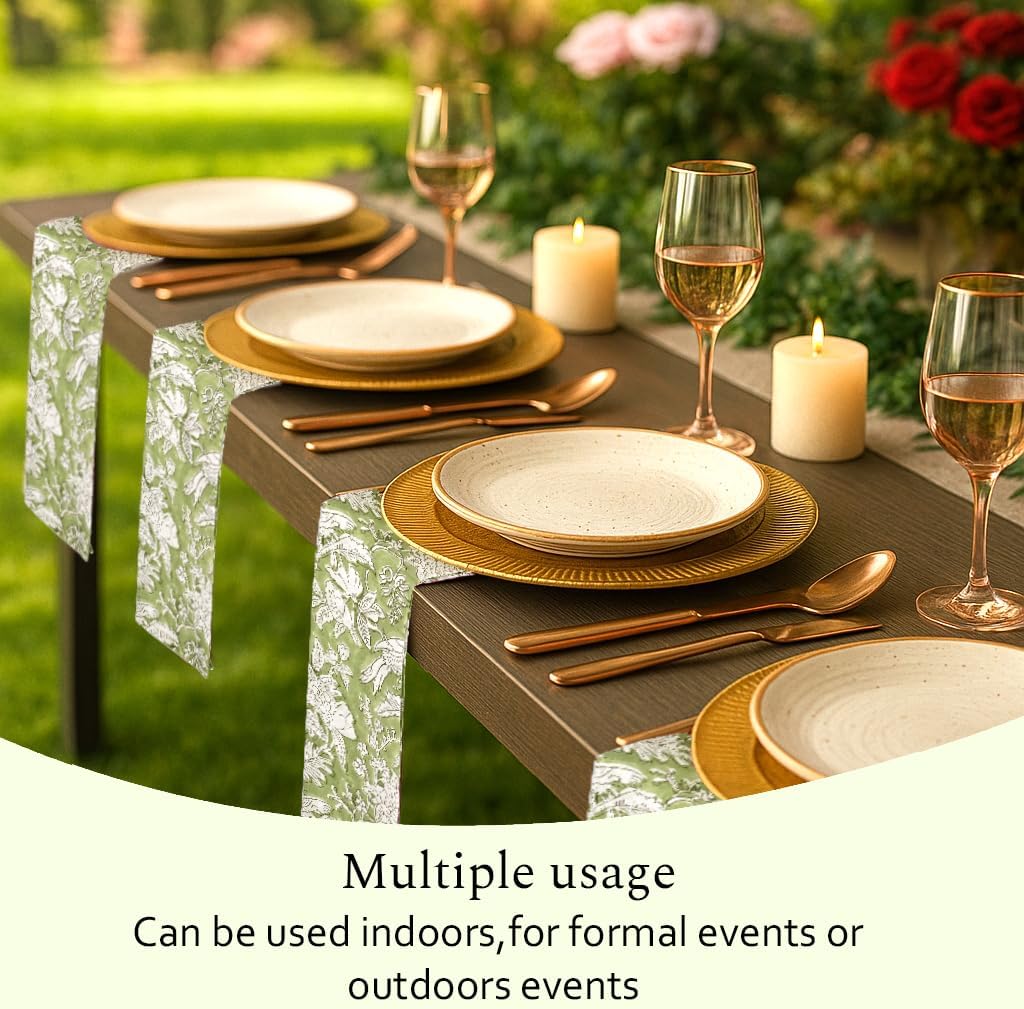 CPC Olive Green Indian Block Print Cotton Cloth Napkins Set of 4, 18x18 Reusable Everyday Napkins, Soft, Absorbent