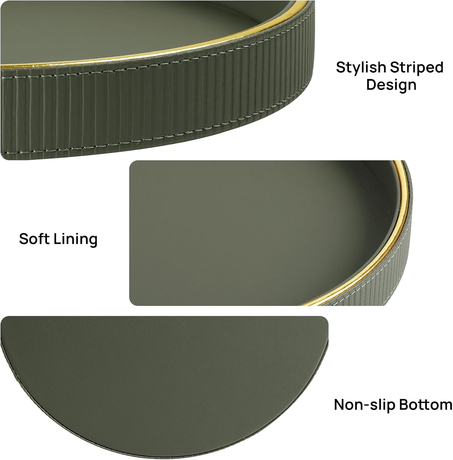 Round Decorative Tray / Green