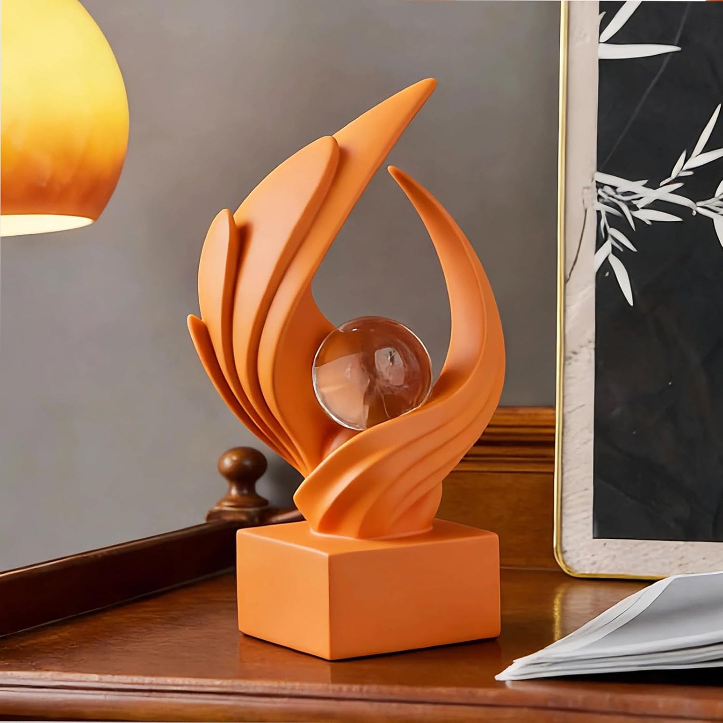 Modern Art Statue Decor / Orange