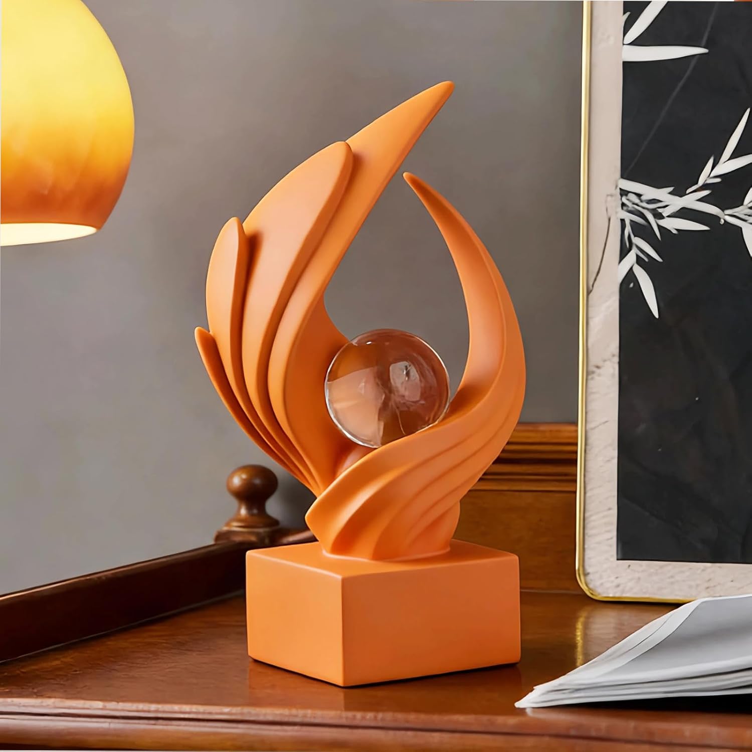 Modern Art Statue Decor / Orange