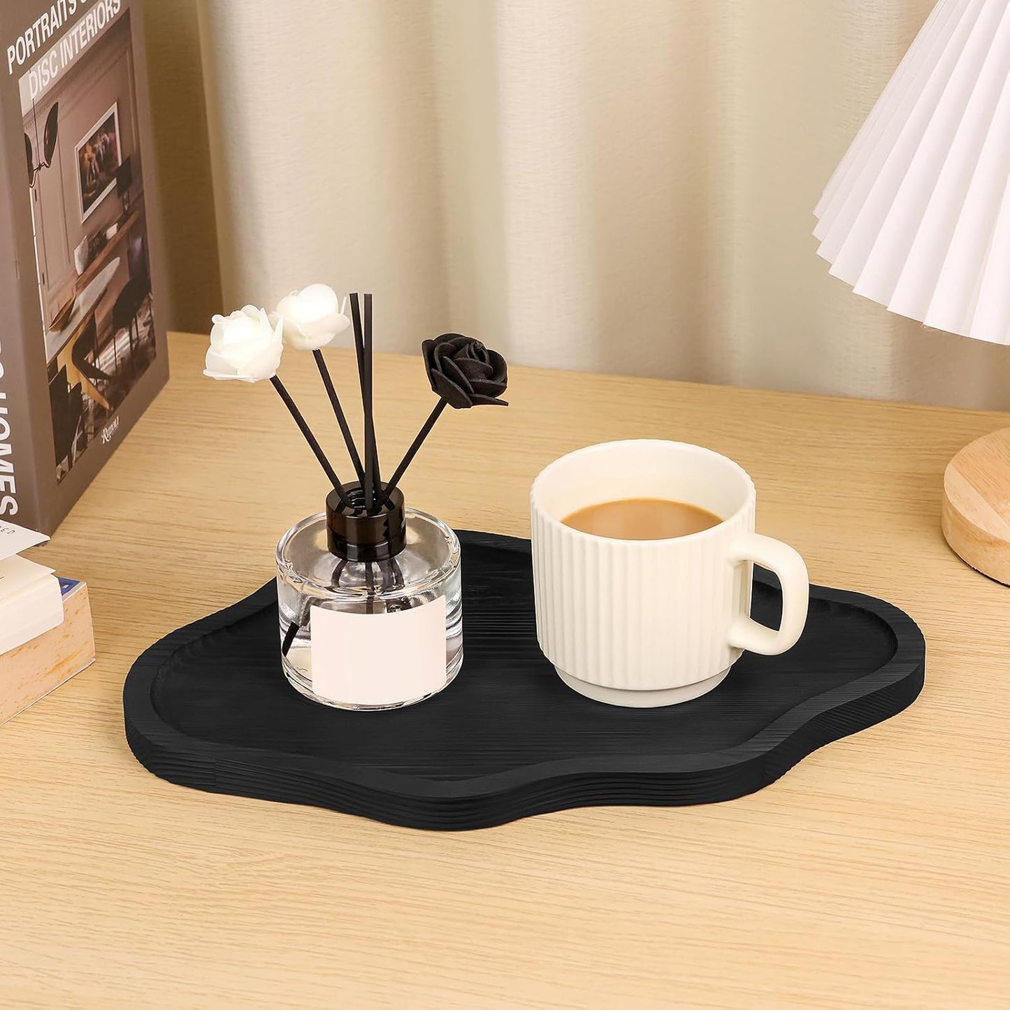 Cloud Wooden Jewelry Tray Trinket Dish / Black