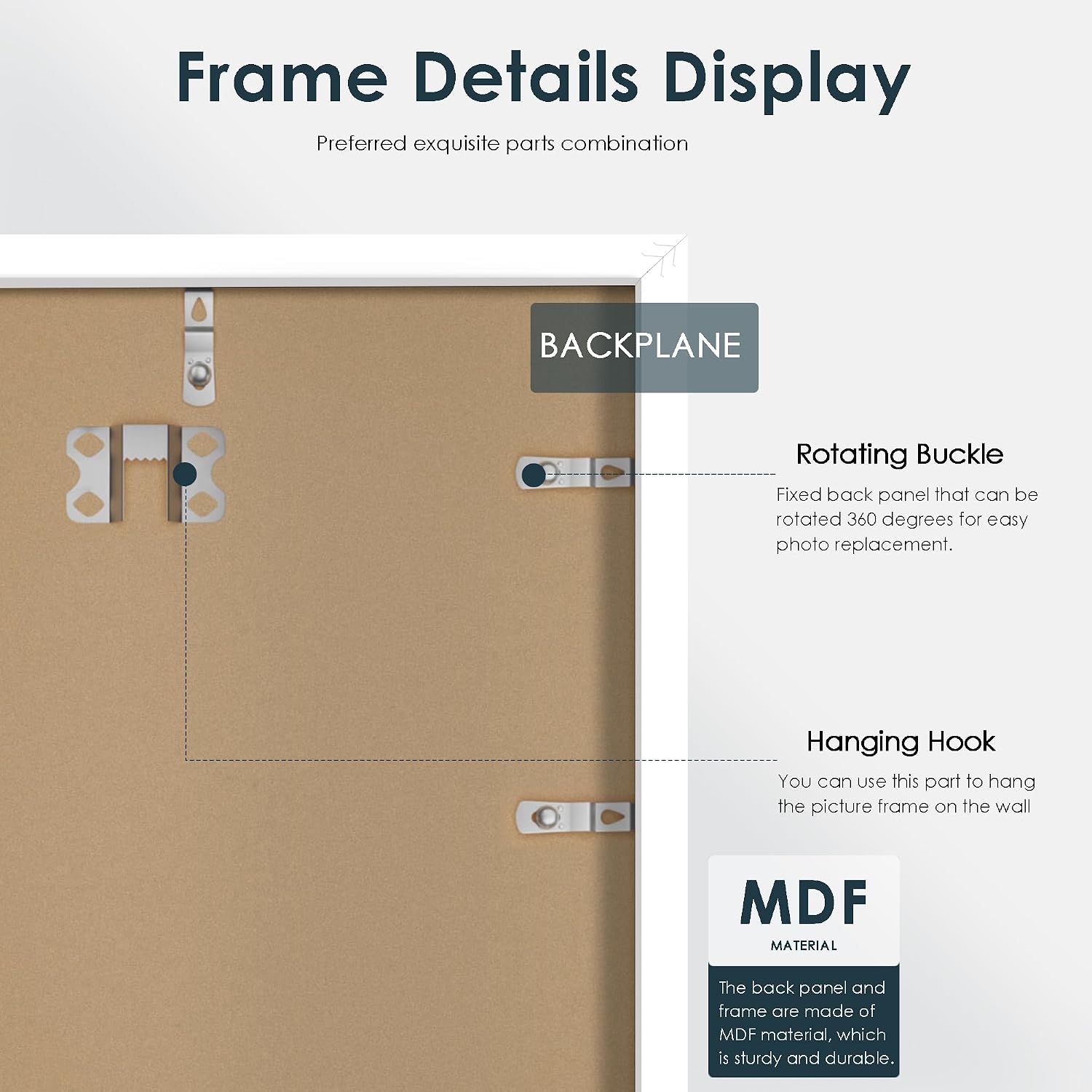 18x24 Frame 5 Pack, White Poster Frames 18 x 24 for Horizontal or Vertical Wall Mounting