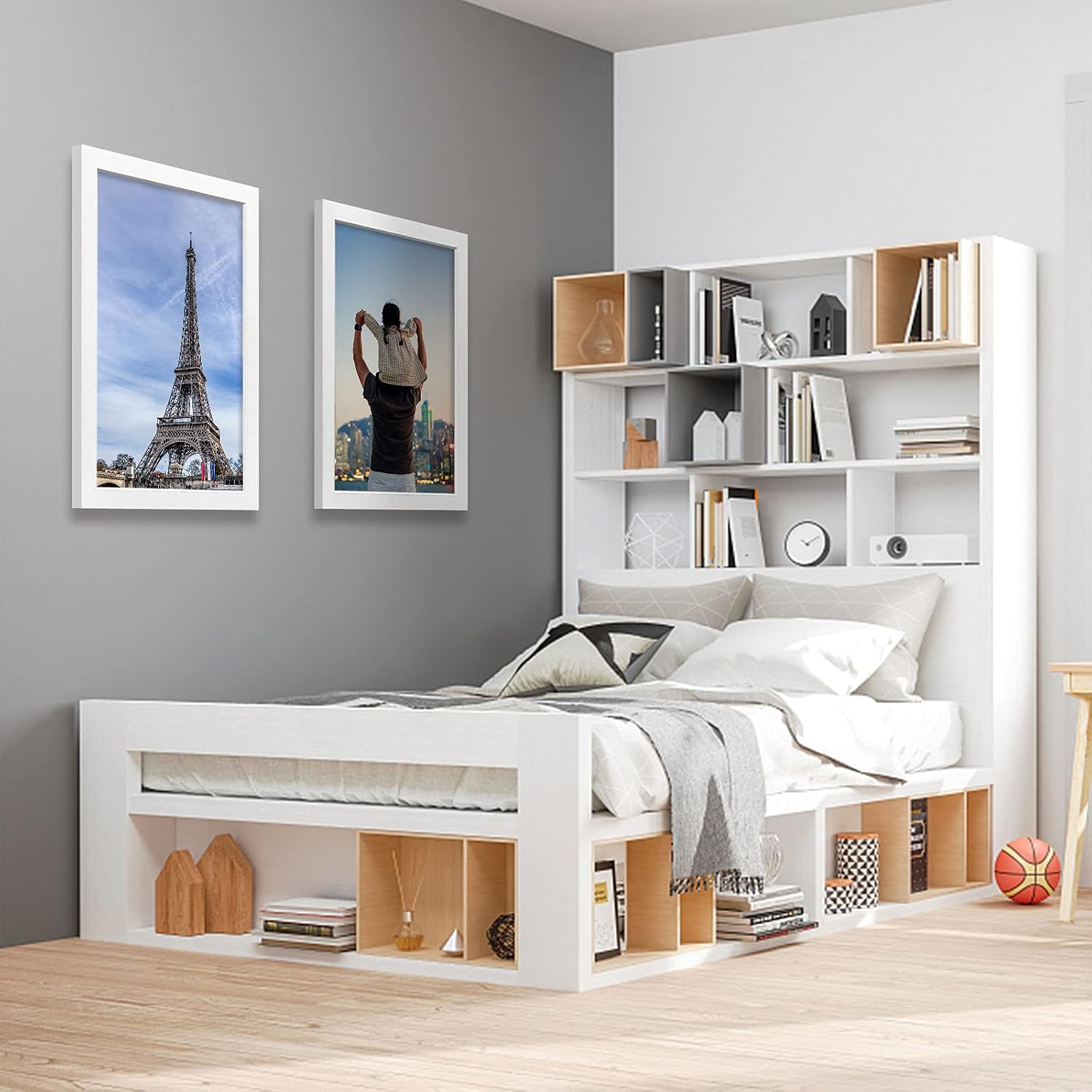 VCK 12x18 Frames 3 Pack, White Poster Frame MDF Wood with Polished Plexiglass, Wall Mounting Horizontal & Vertical