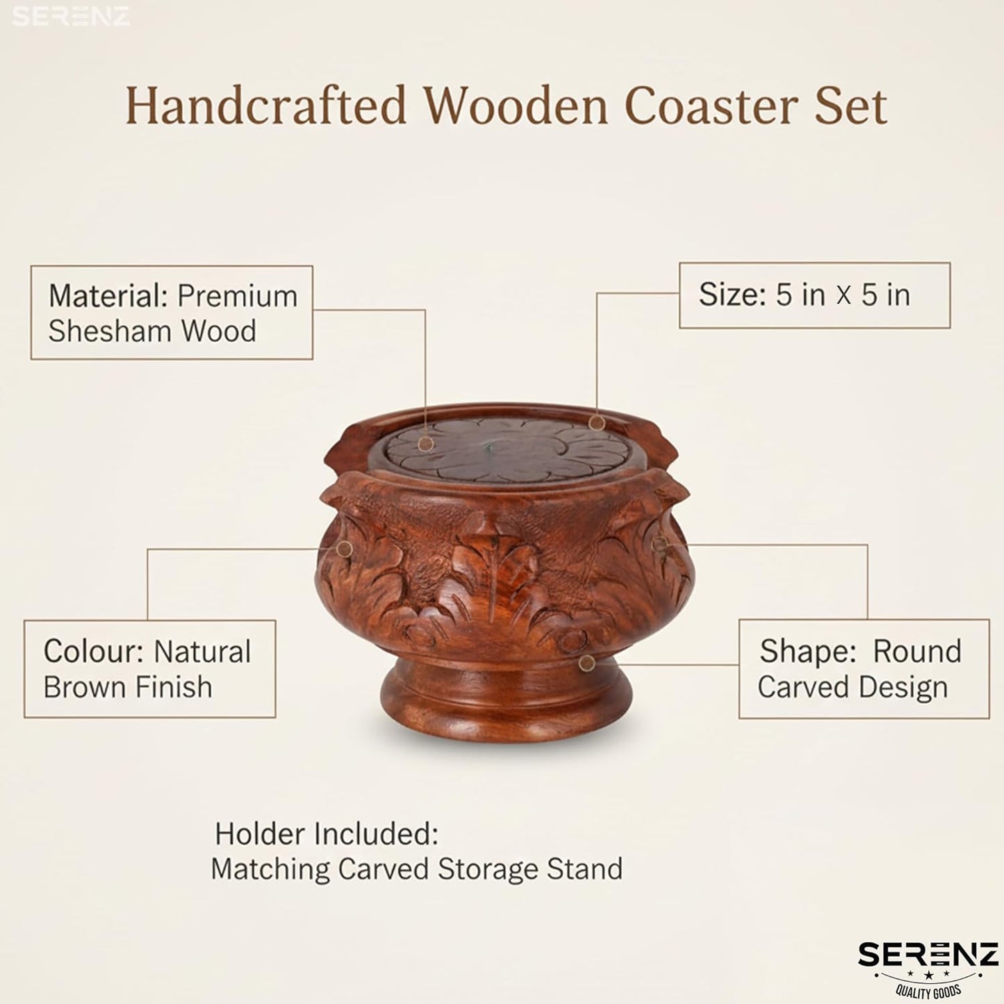 Wooden Coaster Set / Set of 6