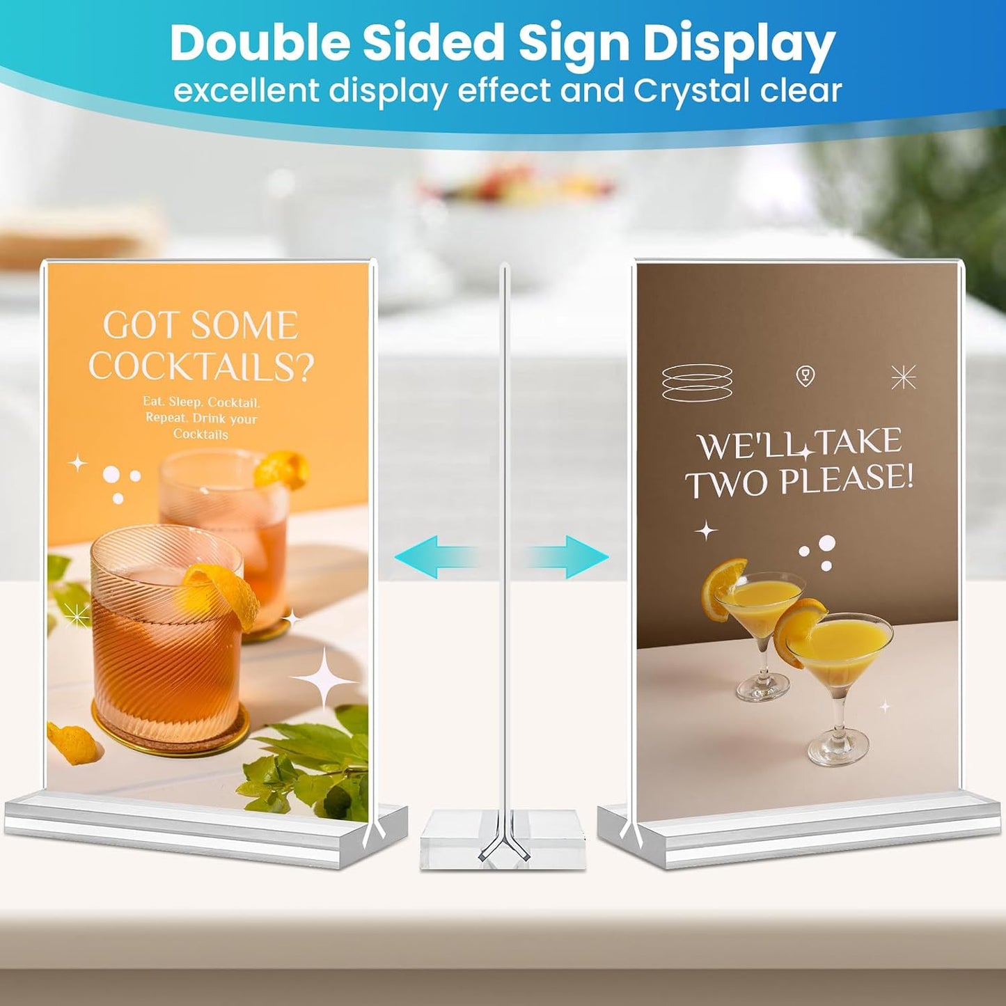 Acrylic Sign Holder / 4 x 6 / Vertical / Clear / Set of 15