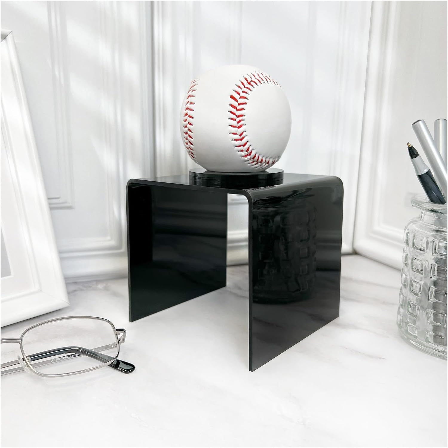 Acrylic Square Display Riser / 4 x 4 x 4 / Black
