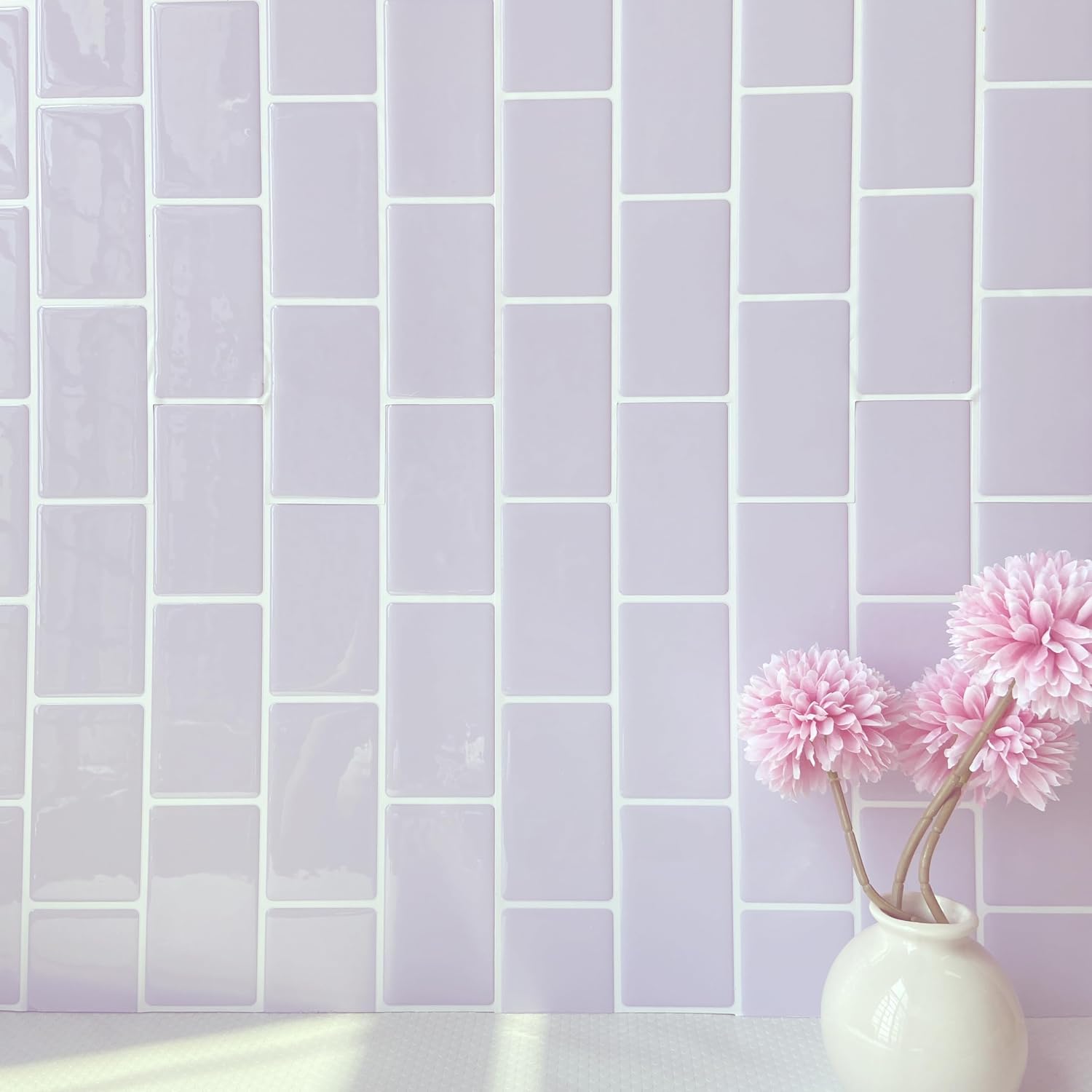Self-Adhesive Wall Tile Transfer Wall / T80611s / 10 Sheets / Purple