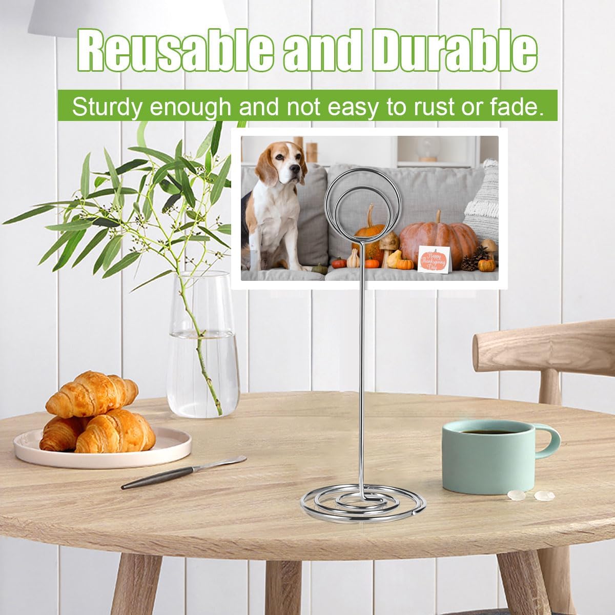 24 Pack 8.75 inch Table Number Holders, Simple Table Sign Stand Place Card Holder, Delicate Table Name Card Holder