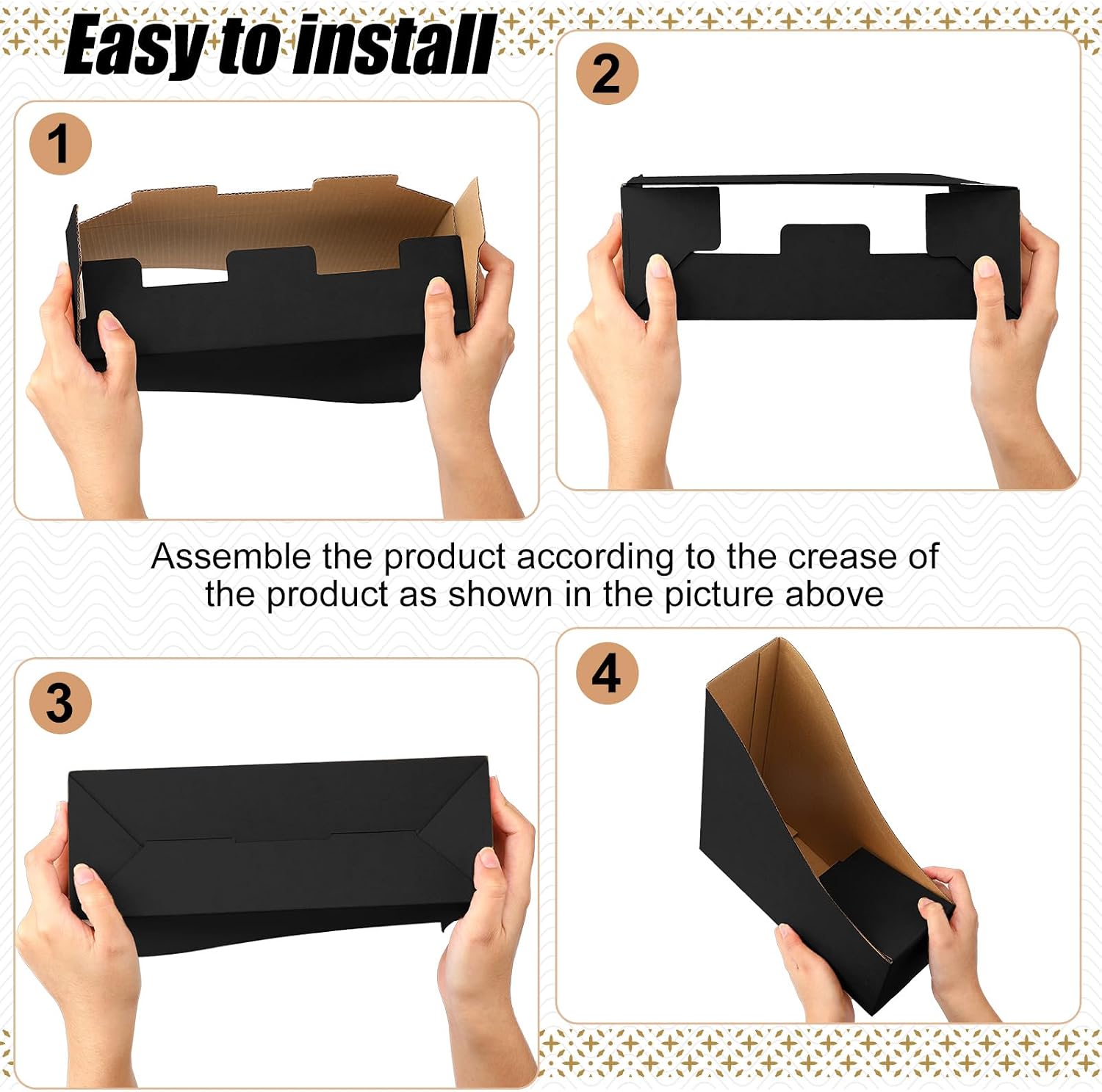 Thenshop 24 Pcs Magazine Files Cardboard Holders,Black and White | File Organizer Foldable Paper Storage for Desk
