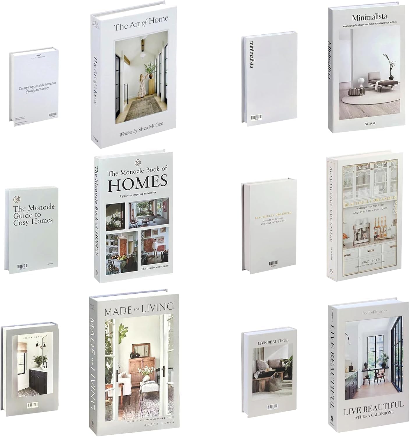 Decorative Books / Grey Home Style / Set of 6