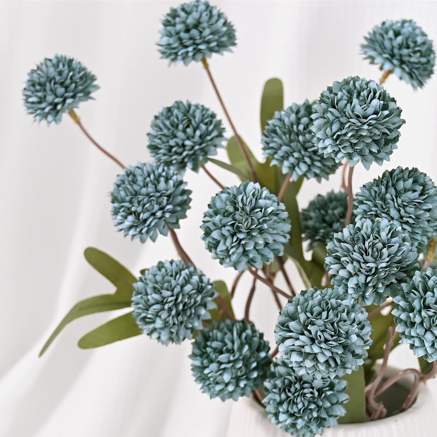 Fake Silk Pompon Mum Artificial Flowers / Blue / Set of 10
