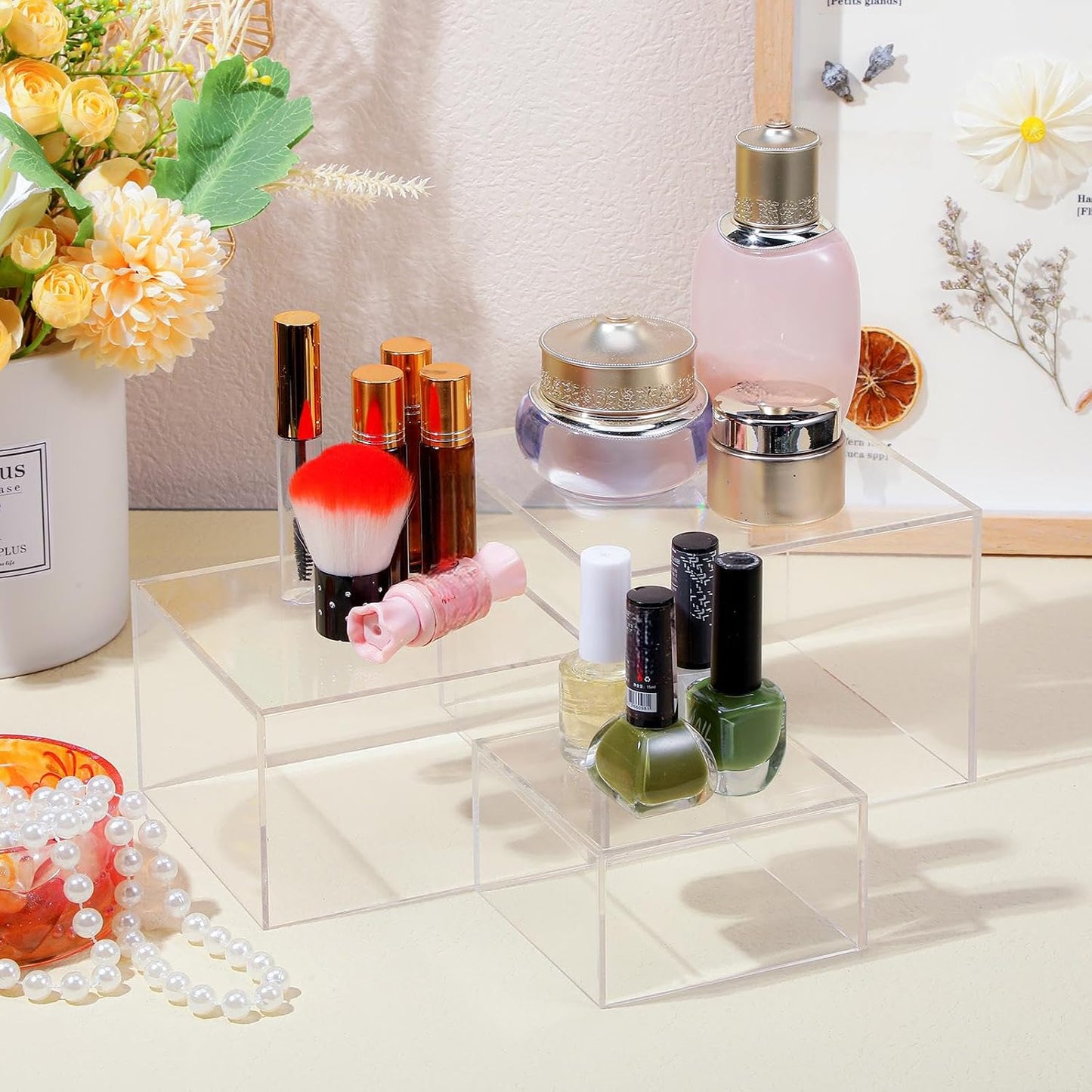 Acrylic Risers for Display Acrylic Cube Boxes Risers / 3 To 8 Inch / Square / Clear / Set of 6