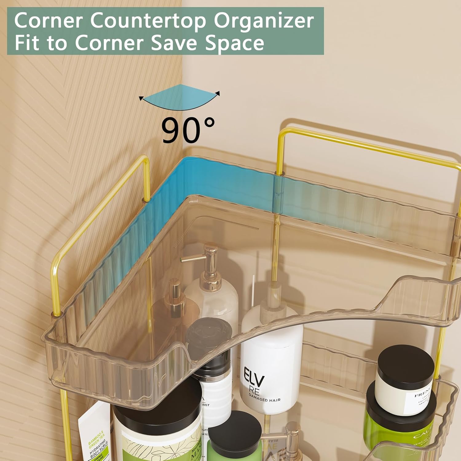Webetop 3 Tier Corner Bathroom Organizer Countertop for Skincare & Dresser | Multi-Purpose For Toiletries/Perfume, Easy