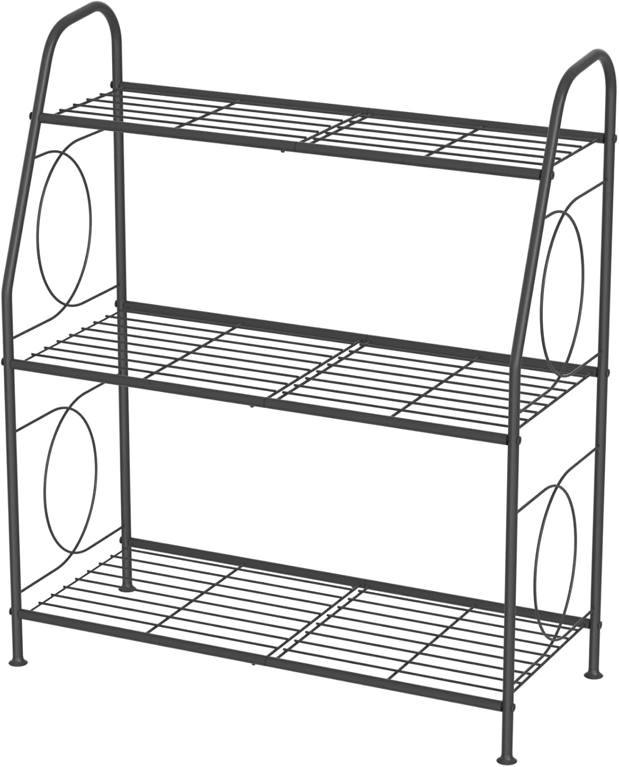 VyGrow Plant Stand, 3 Tier Plant Shelf for Indoor Outdoor, Heavy Duty Metal Outdoor Plant Stand Holder Rack for Living