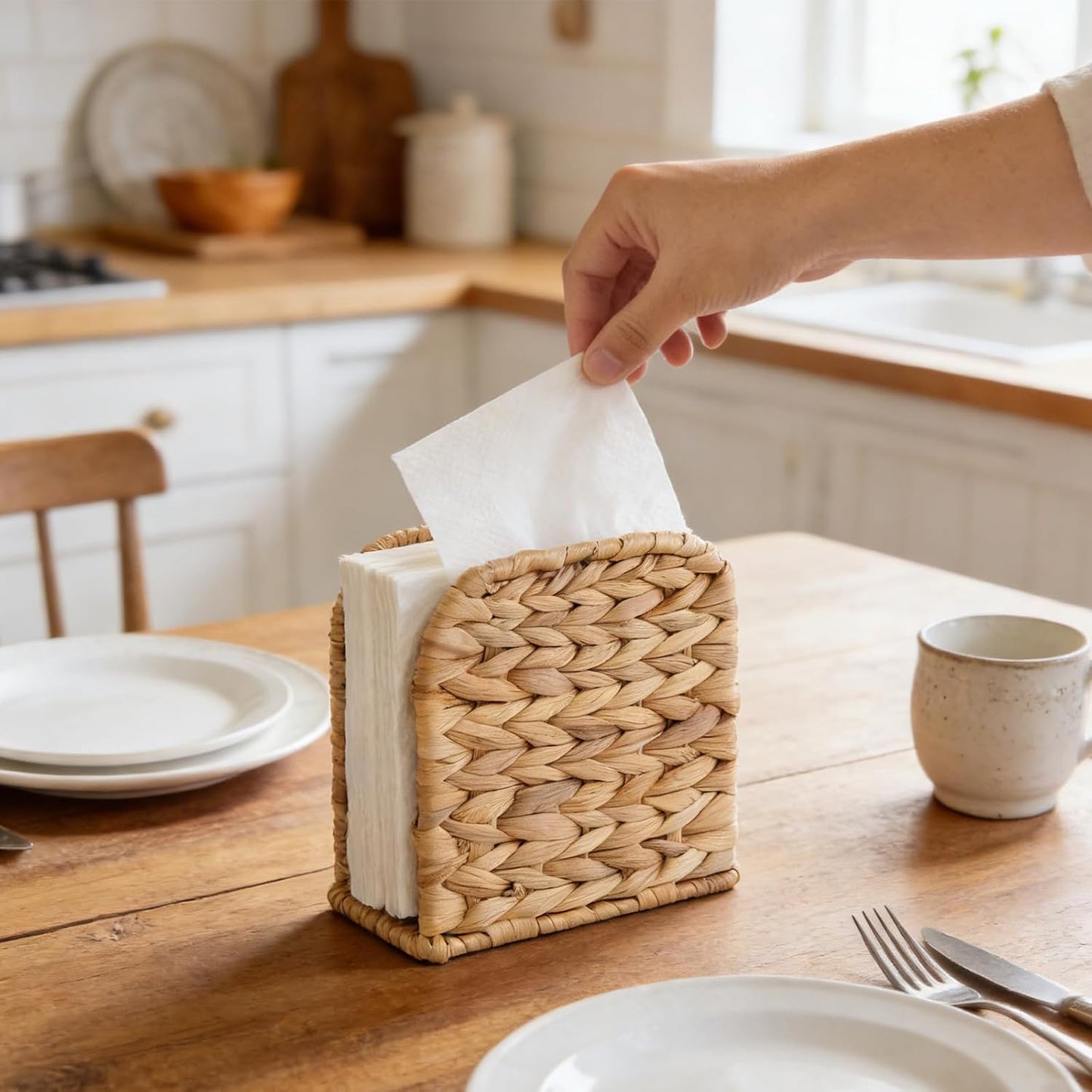 2 PC Wicker Napkin Holder / Set of 2