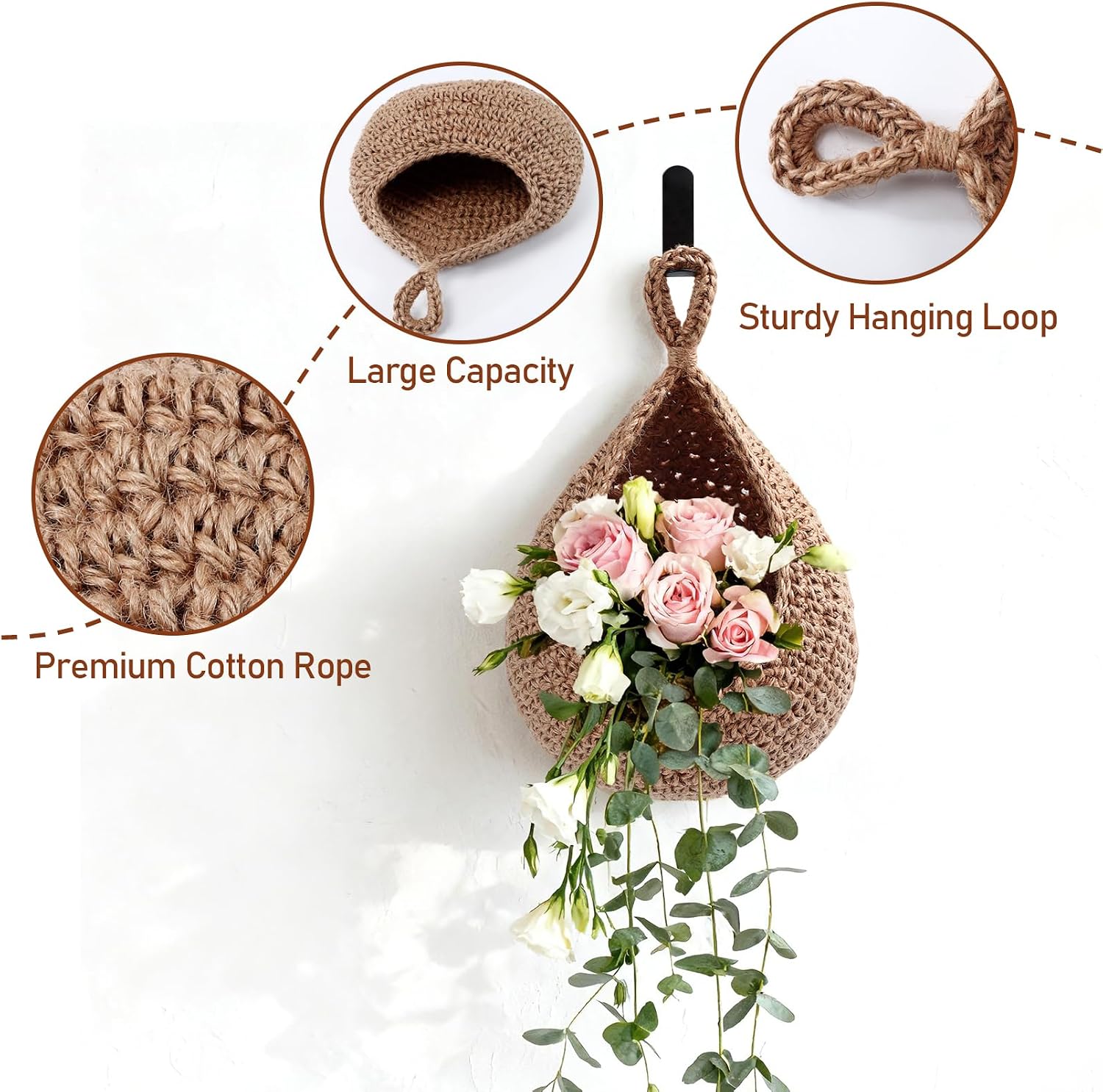 Boho Wall Hanging Basket / Set of 3