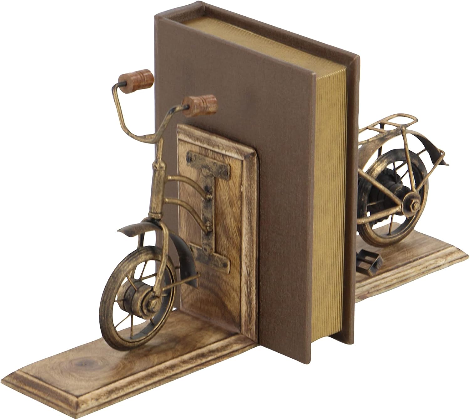 Wooden Bike Decorative Bookends Non Skid Bookends / 9 Inch / Set of 2