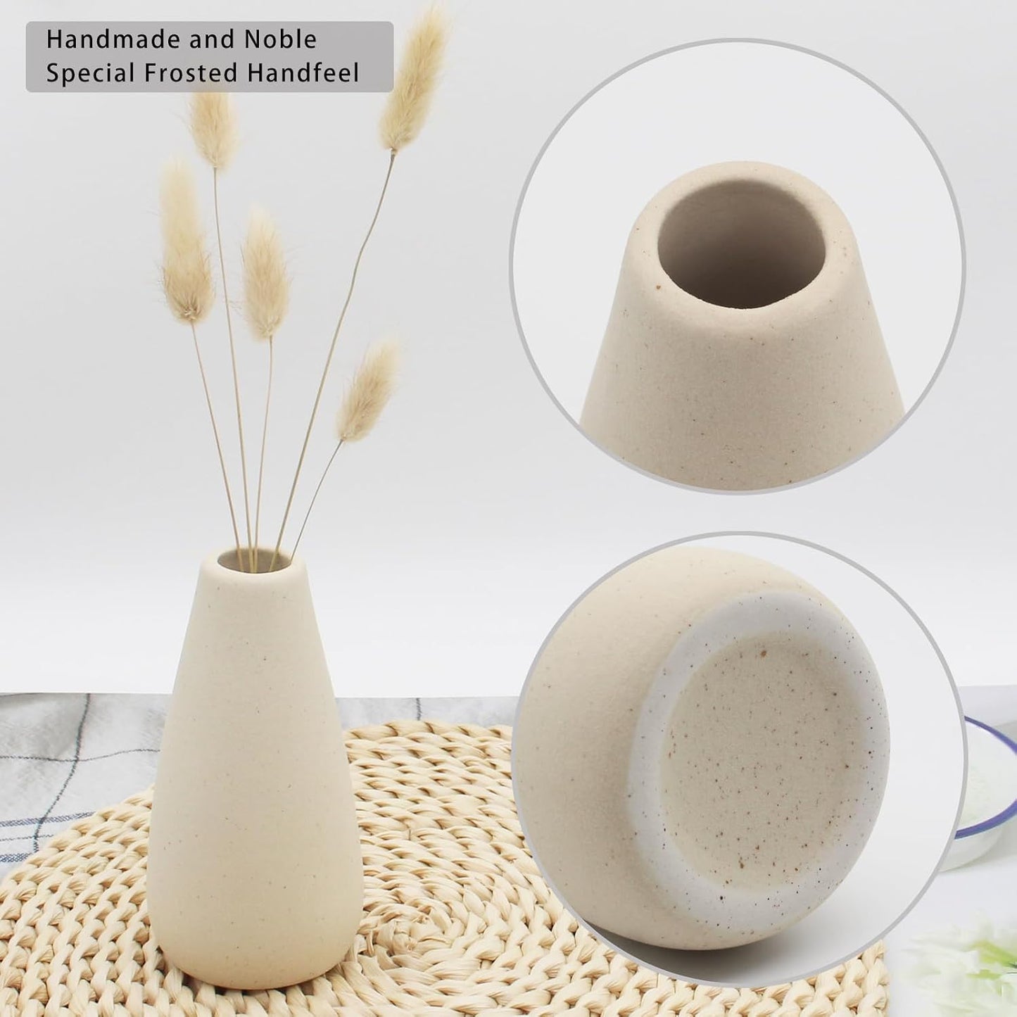 Boho Vases / Modern Vase for Flowers / Small / Light Yellow-c / Set of 6