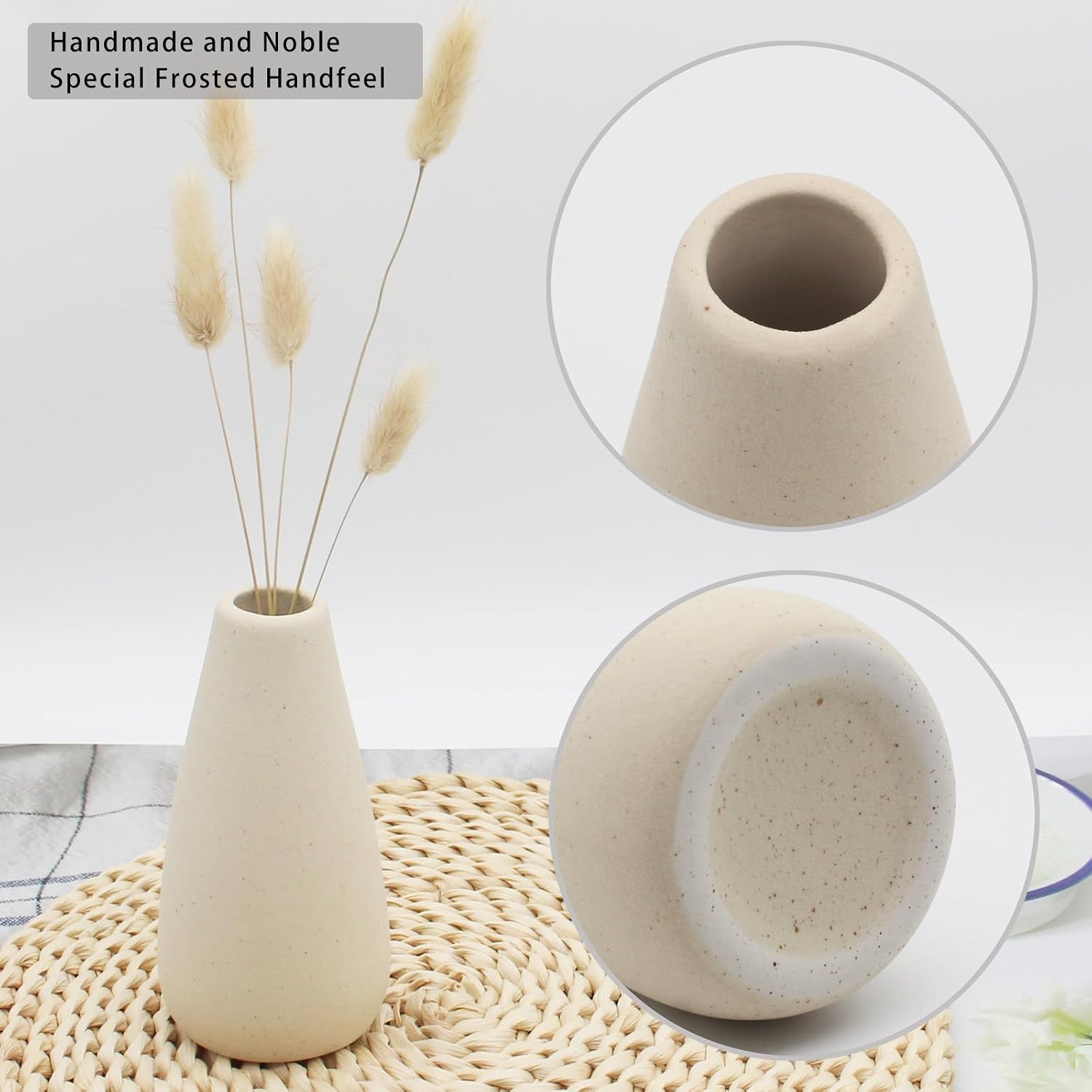 Boho Vases / Modern Vase for Flowers / Small / Light Yellow-c / Set of 6