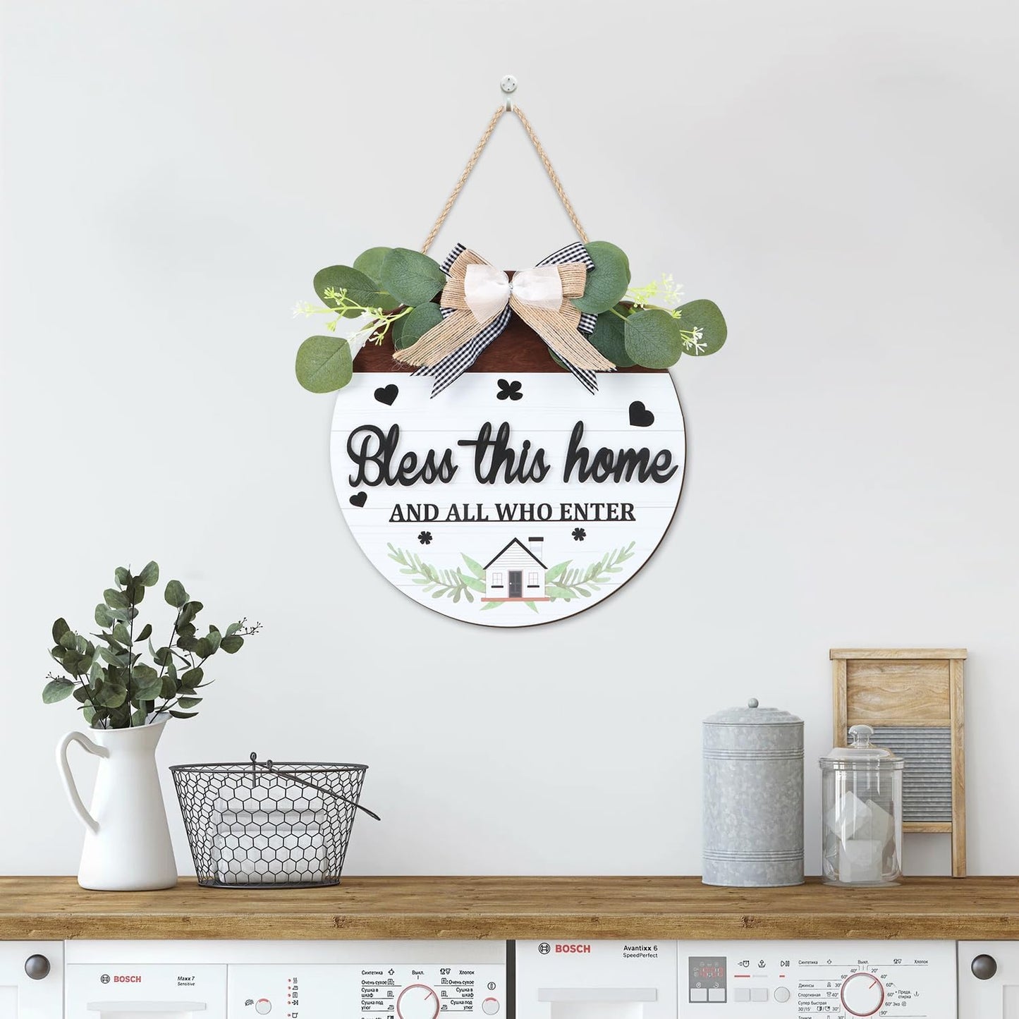 Rustic Farmhouse Wall Signs / Bless The Home