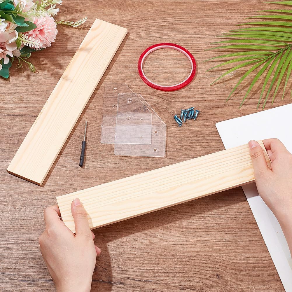 2 Tier Wood Acrylic Display Stand Riser Shelf Wooden Display Shelf Risers Organizer / 12 x 4.21