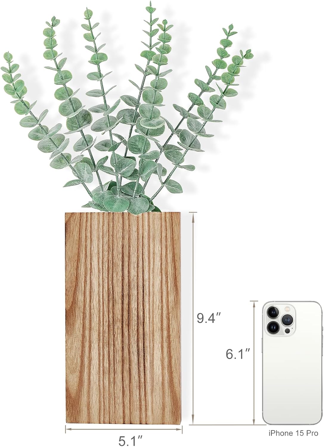 Wood Wall Planter Vase / Natural / Medium / Set of 2