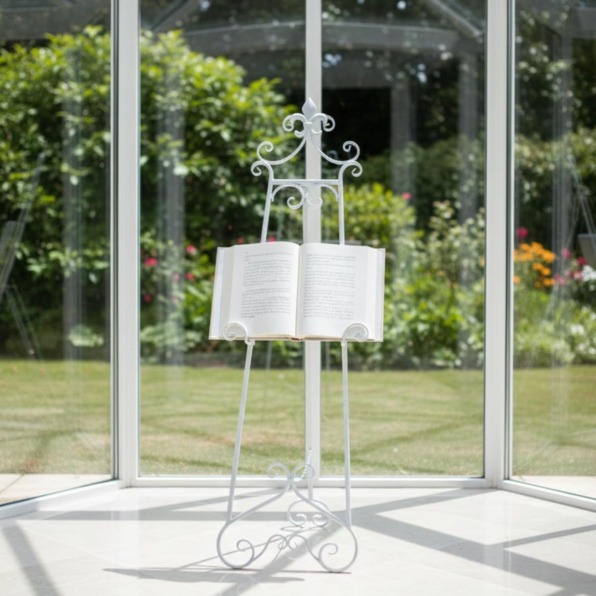 60” H White Easel Stand for Sign Metal Adjustable | Large Display Standing Heavy Duty for Displaying Pictures Wedding