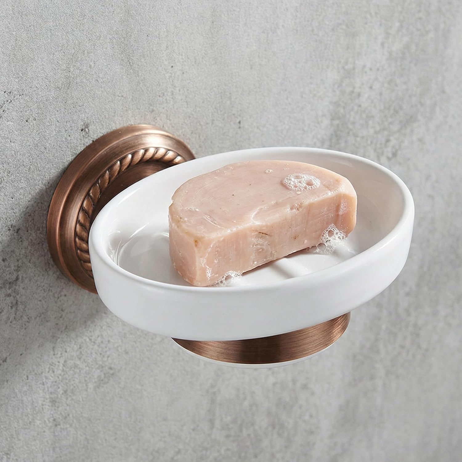 Ceramic Soap Holder Soap Tray Vintage Holder Wall-Mounted Dish Antique Dish for Shower Wall Rack