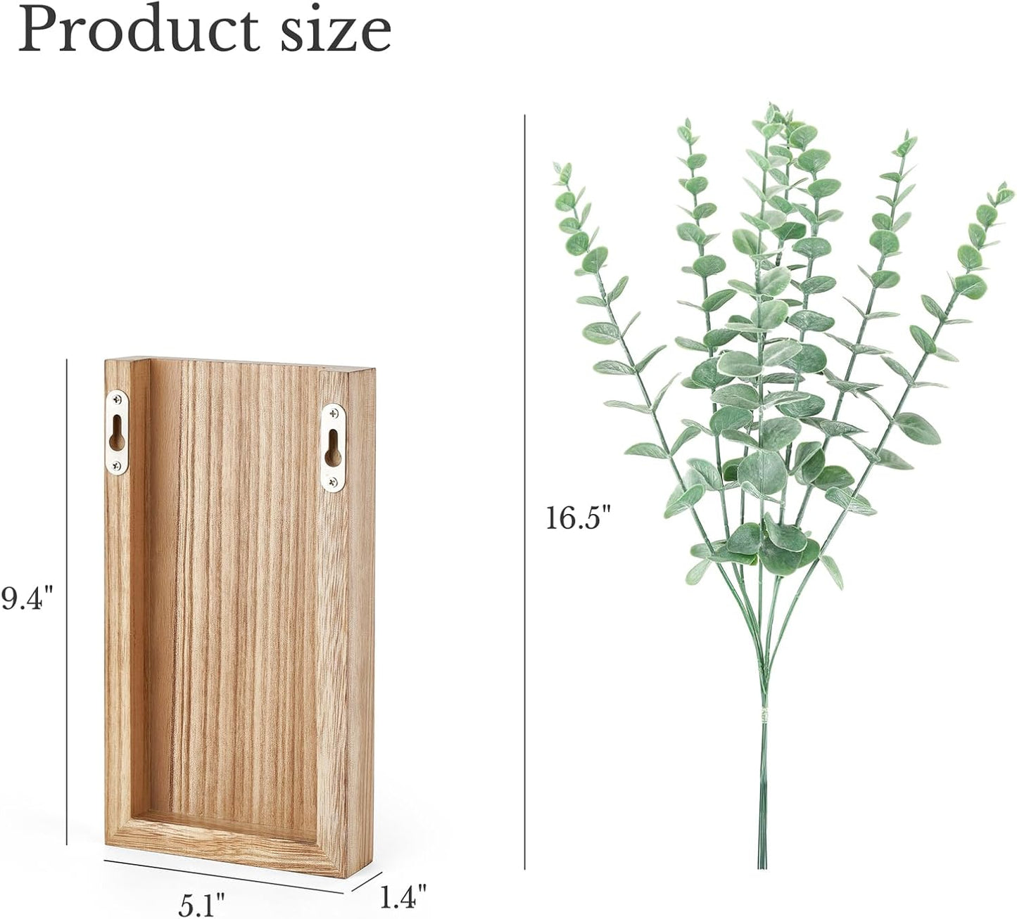 Wood Wall Planter Vase / Natural / Medium / Set of 2