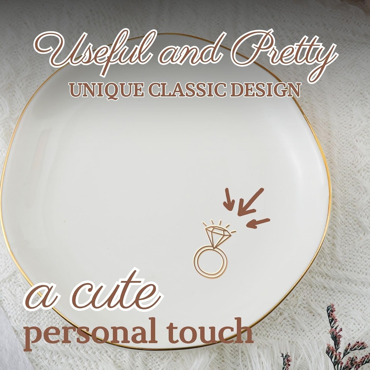 Engaged Gifts Ring Holder Dish / Diamond