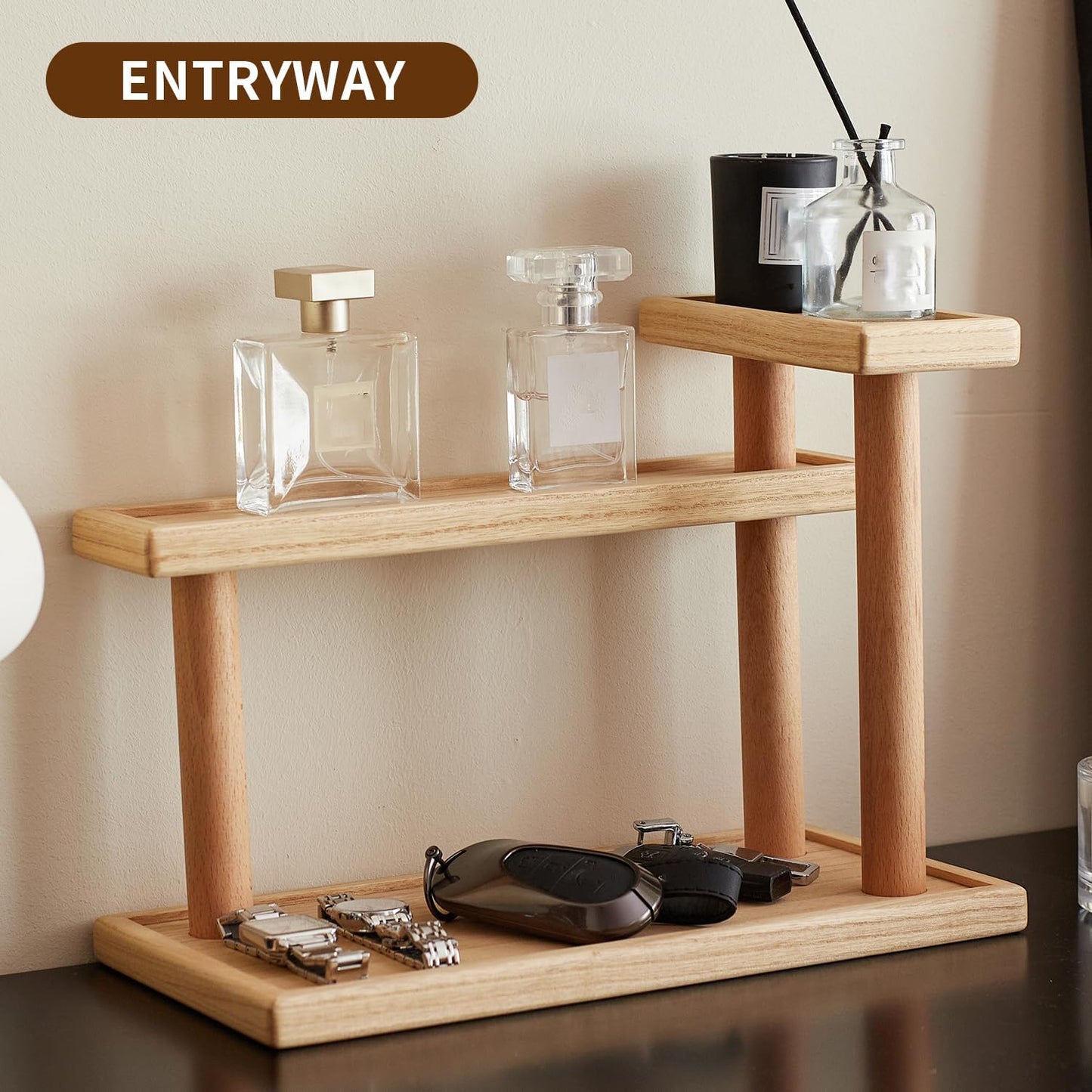 Wooden Countertop Stand Organizer / Natural