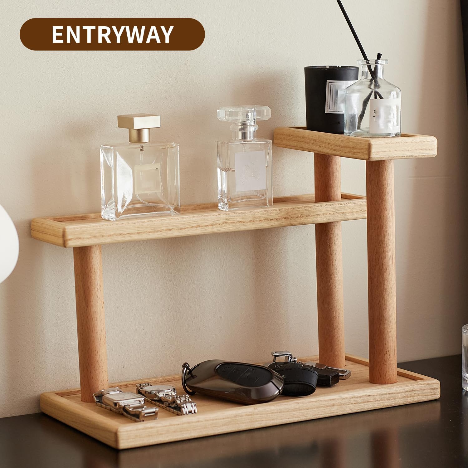 Wooden Countertop Stand Organizer / Natural
